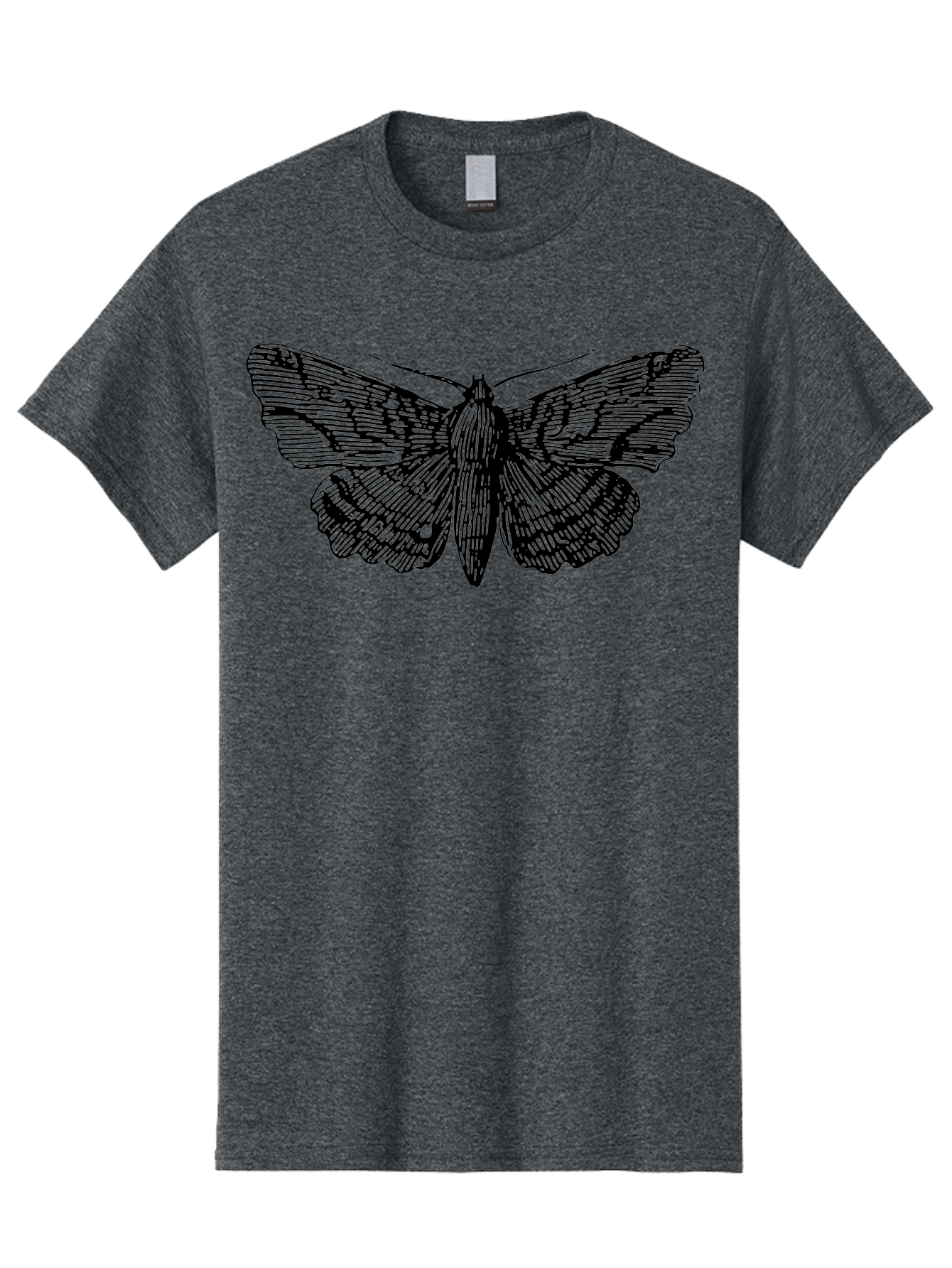 Moth-1 Men'S Graphic Tee, 100% Cotton, Comfortable Casual Summer Wear, Machine Washable, Moth Illustration, Insect Art, Black And Green, Detailed Drawing, Line Art, Entomology, Wing Patterns, Nocturnal Creature, Delicate Features Aab546 23