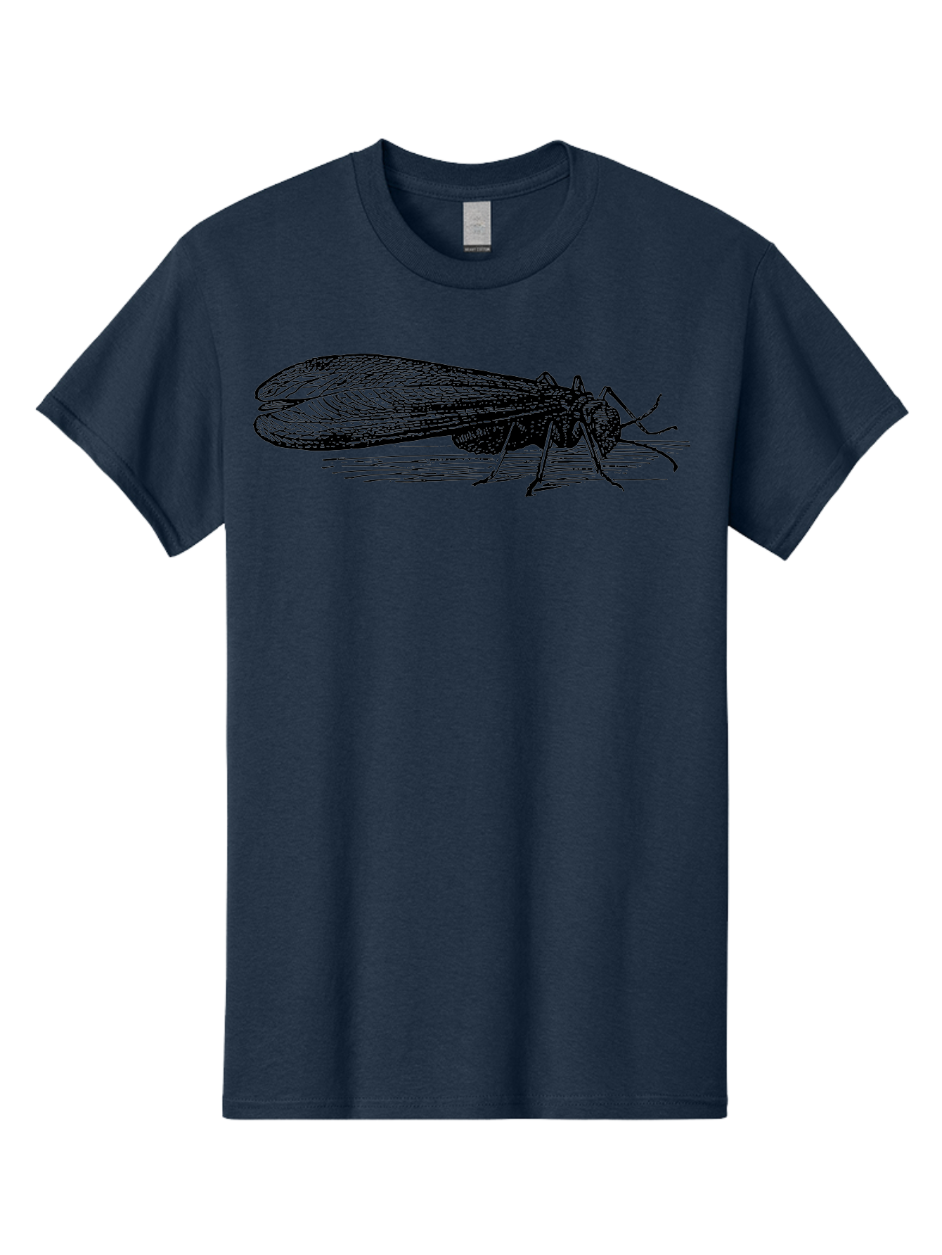 Moth Men'S Graphic Tee, 100% Cotton, Comfortable Casual Summer Wear, Machine Washable, Mayfly Insect, Vintage Illustration, Black And White Artwork, Detailed Drawing, Insect Anatomy, Entomology, Wildlife Art, Natural History, Insect Wings, Aab549 23