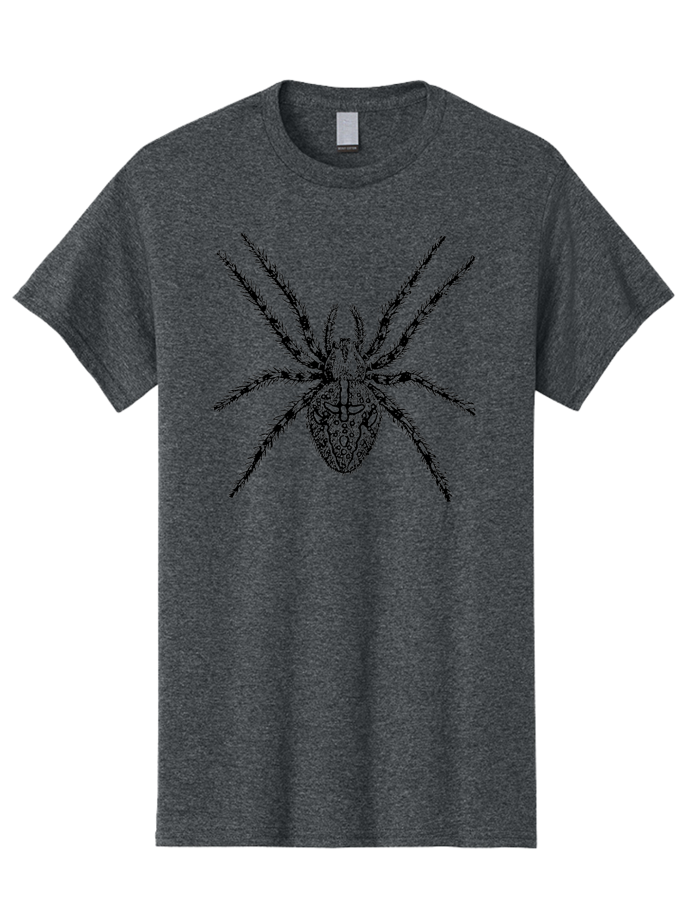 Spider-Tattoo Men'S Graphic Tee, 100% Cotton, Comfortable Casual Summer Wear, Machine Washable, Spider Art, Creepy Crawlies, Arachnid Illustration, Intricate Details, Spider Legs, Black And Green, Spider Design, Gothic Art Aab553 17