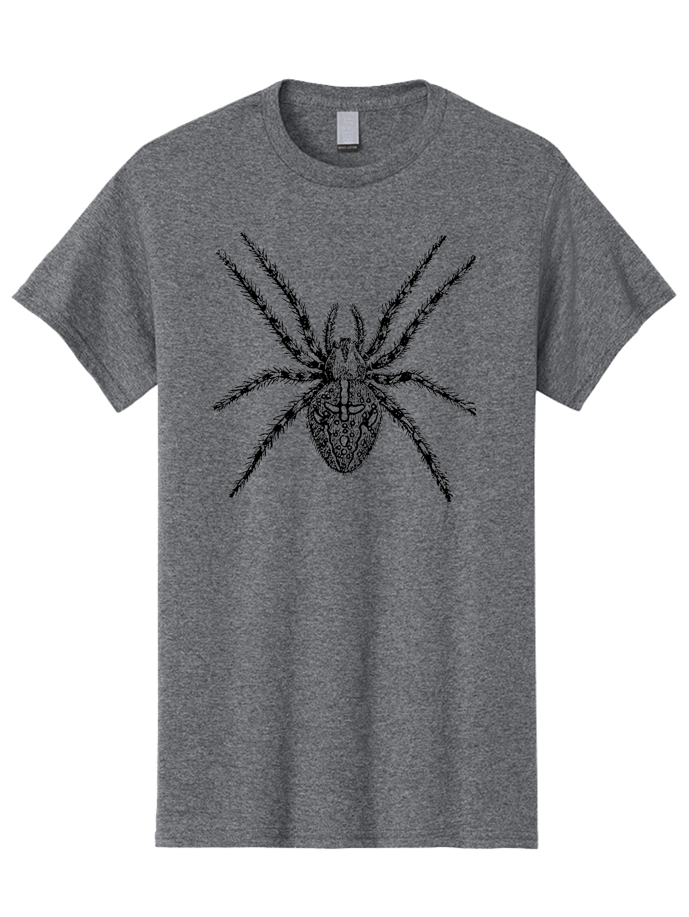 Spider-Tattoo Men'S Graphic Tee, 100% Cotton, Comfortable Casual Summer Wear, Machine Washable, Spider Art, Creepy Crawlies, Arachnid Illustration, Intricate Details, Spider Legs, Black And Green, Spider Design, Gothic Art Aab553 9