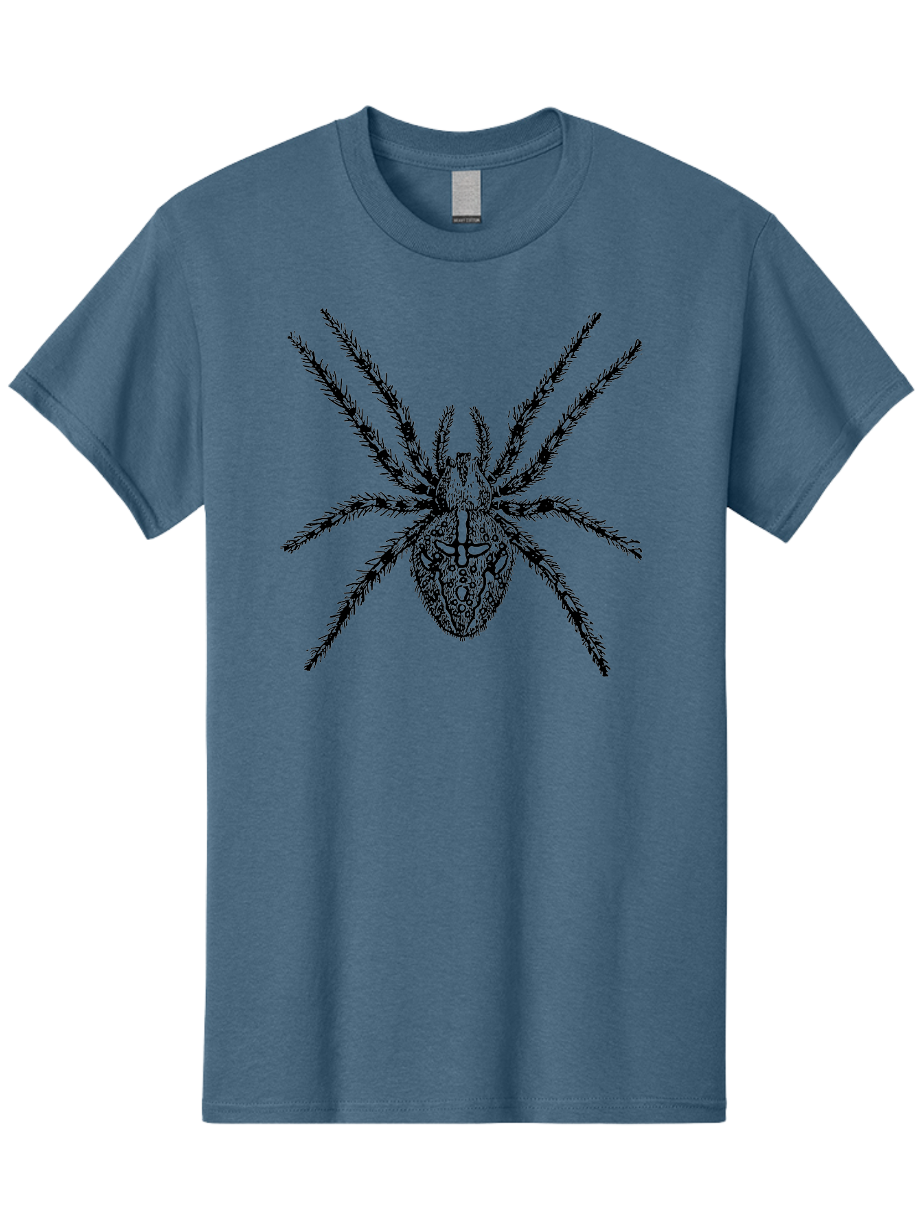 Spider-Tattoo Men'S Graphic Tee, 100% Cotton, Comfortable Casual Summer Wear, Machine Washable, Spider Art, Creepy Crawlies, Arachnid Illustration, Intricate Details, Spider Legs, Black And Green, Spider Design, Gothic Art Aab553 13