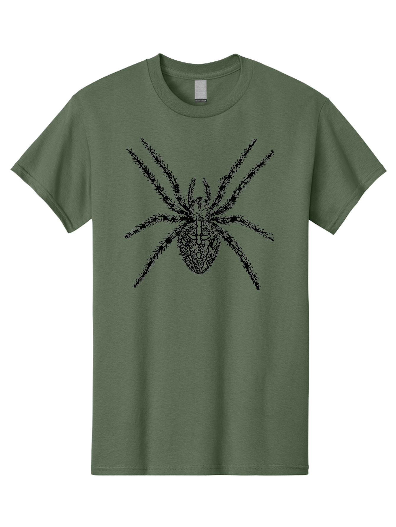 Spider-Tattoo Men'S Graphic Tee, 100% Cotton, Comfortable Casual Summer Wear, Machine Washable, Spider Art, Creepy Crawlies, Arachnid Illustration, Intricate Details, Spider Legs, Black And Green, Spider Design, Gothic Art Aab553 21