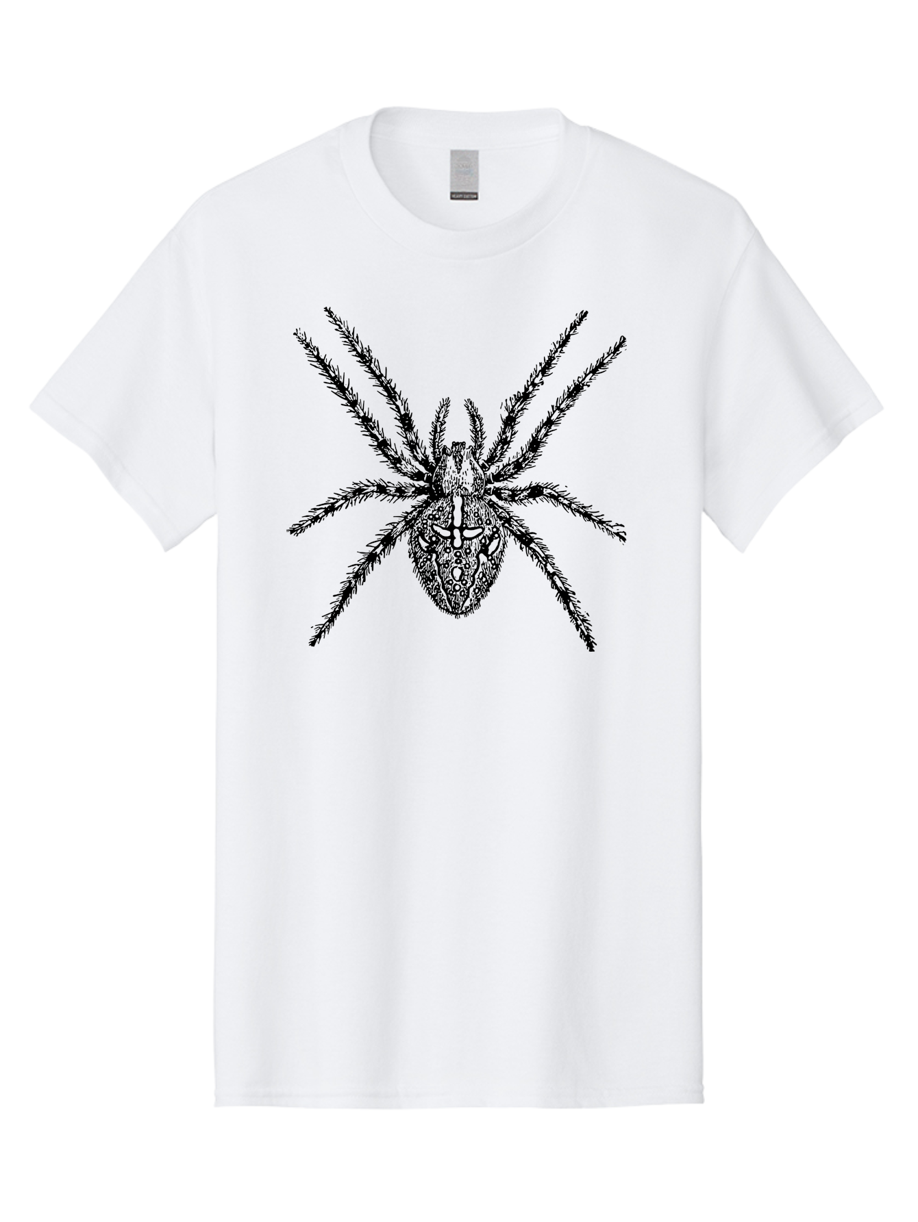 Spider-Tattoo Men'S Graphic Tee, 100% Cotton, Comfortable Casual Summer Wear, Machine Washable, Spider Art, Creepy Crawlies, Arachnid Illustration, Intricate Details, Spider Legs, Black And Green, Spider Design, Gothic Art Aab553 27