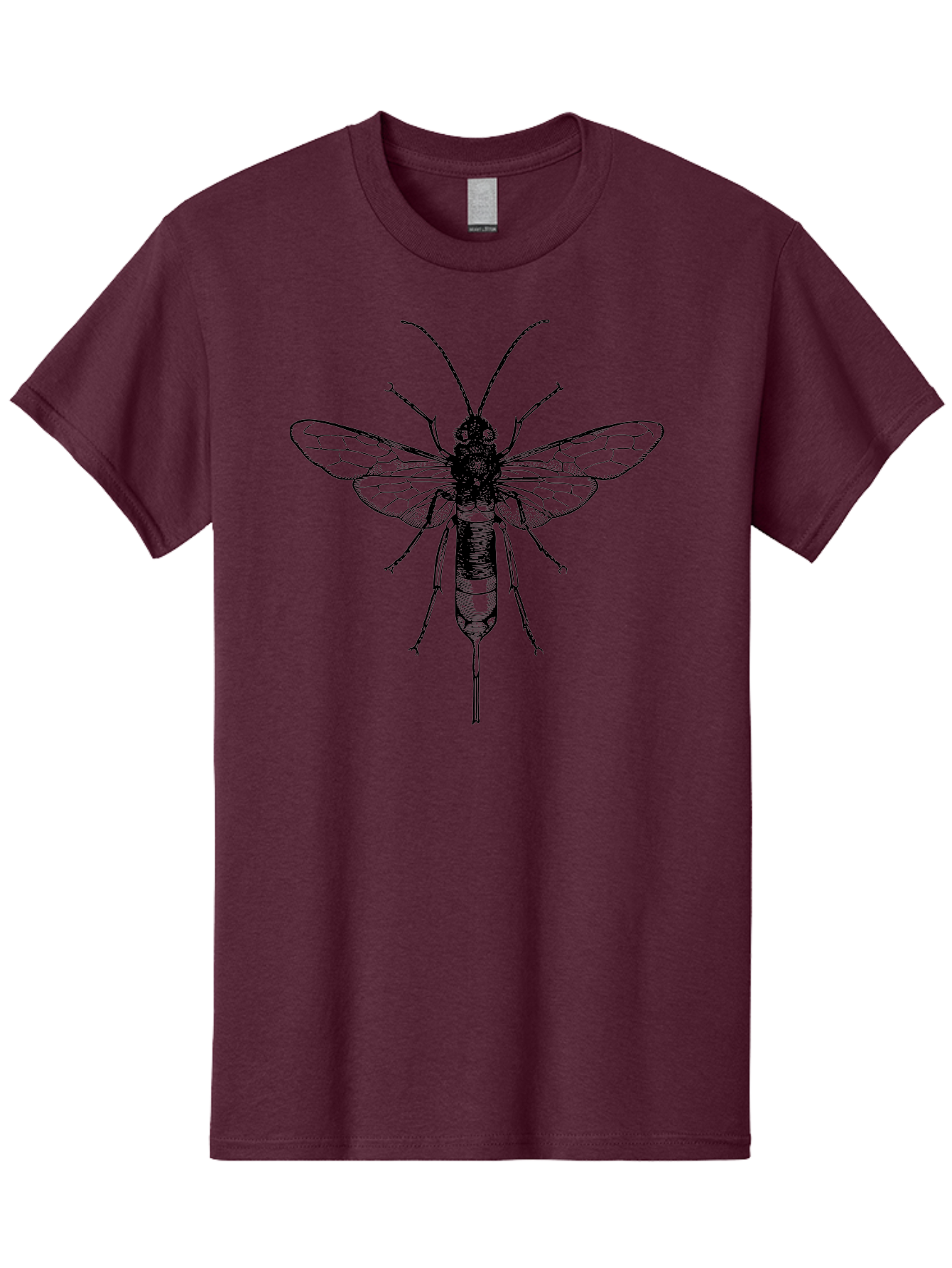 Wasp Men'S Graphic Tee, 100% Cotton, Comfortable Casual Summer Wear, Machine Washable, Black And Green Wasp, Insect Anatomy, Entomology Illustration, Detailed Drawing, Scientific Art, Insect Wings, Wasp Body, Bug Illustration Aab560 29