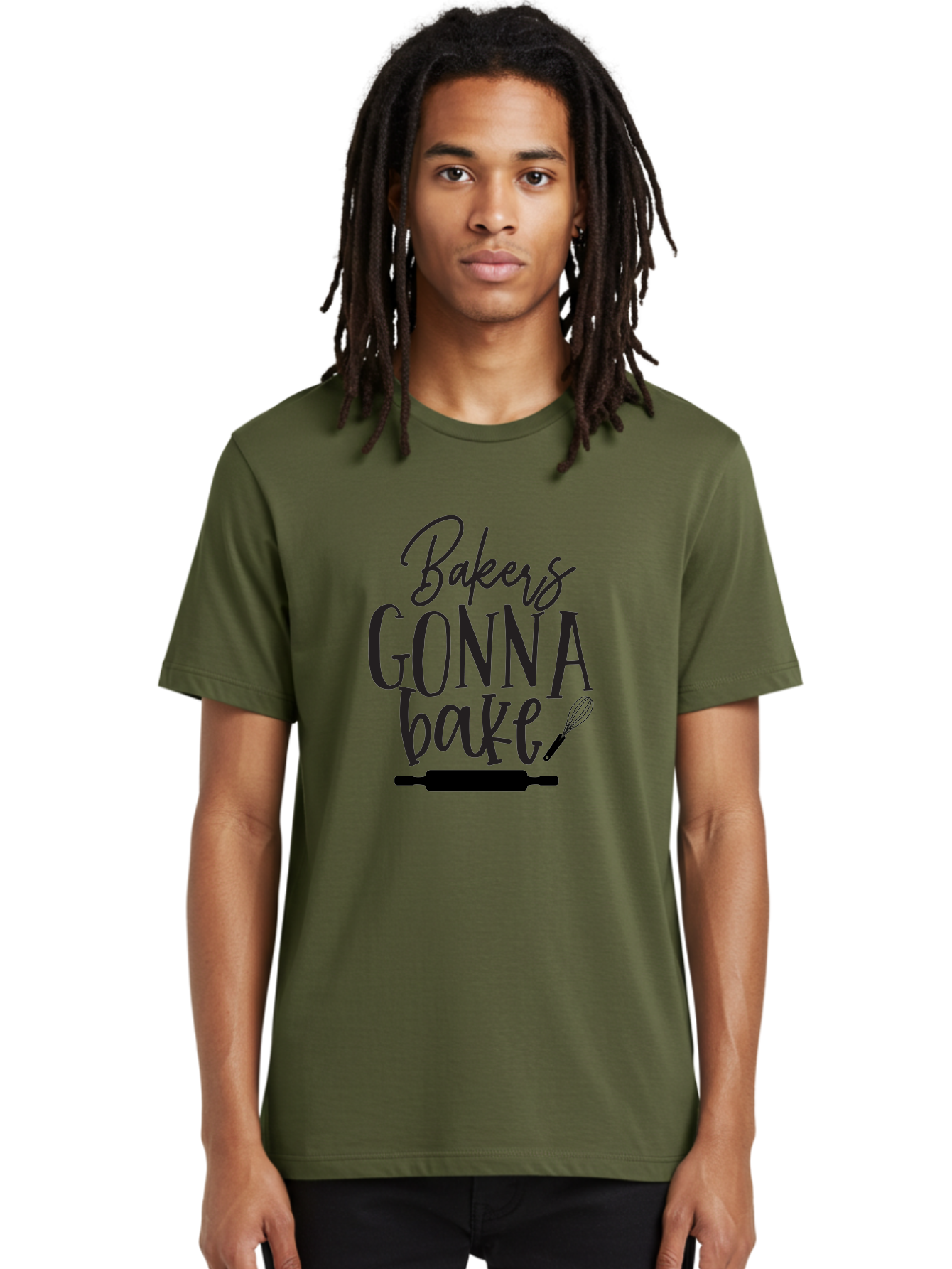 Bakers-Gonna-Bake Men'S Graphic Tee, 100% Cotton, Comfortable Casual Summer Wear, Machine Washable, Baking Quote, Bakers Gonna Bake, Bakery Slogan, Baking Humor, Rolling Pin, Whisk, Baking Utensils, Baker'S Quote, Funny Baking Saying Aab563 30