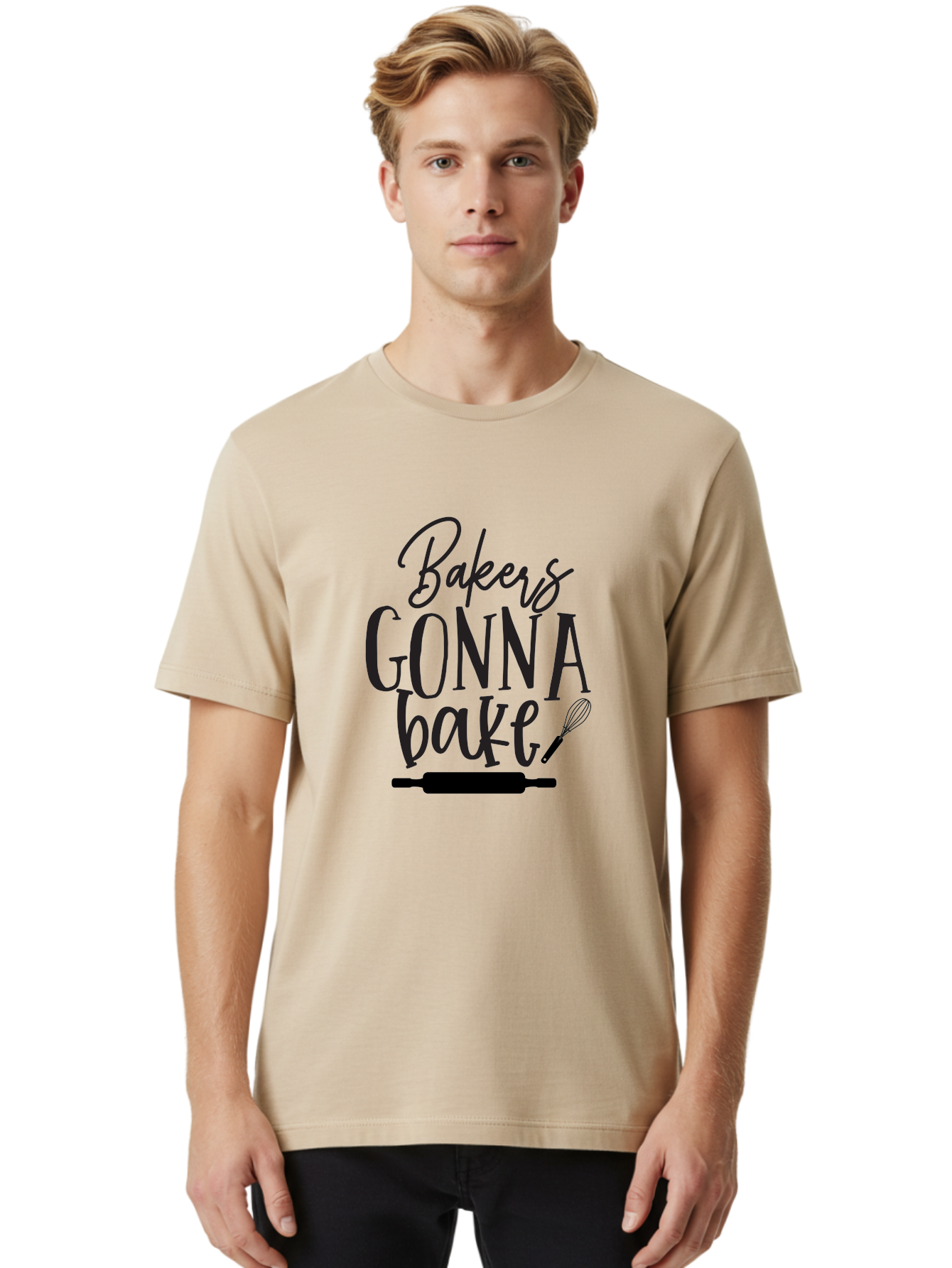 Bakers-Gonna-Bake Men'S Graphic Tee, 100% Cotton, Comfortable Casual Summer Wear, Machine Washable, Baking Quote, Bakers Gonna Bake, Bakery Slogan, Baking Humor, Rolling Pin, Whisk, Baking Utensils, Baker'S Quote, Funny Baking Saying Aab563 20