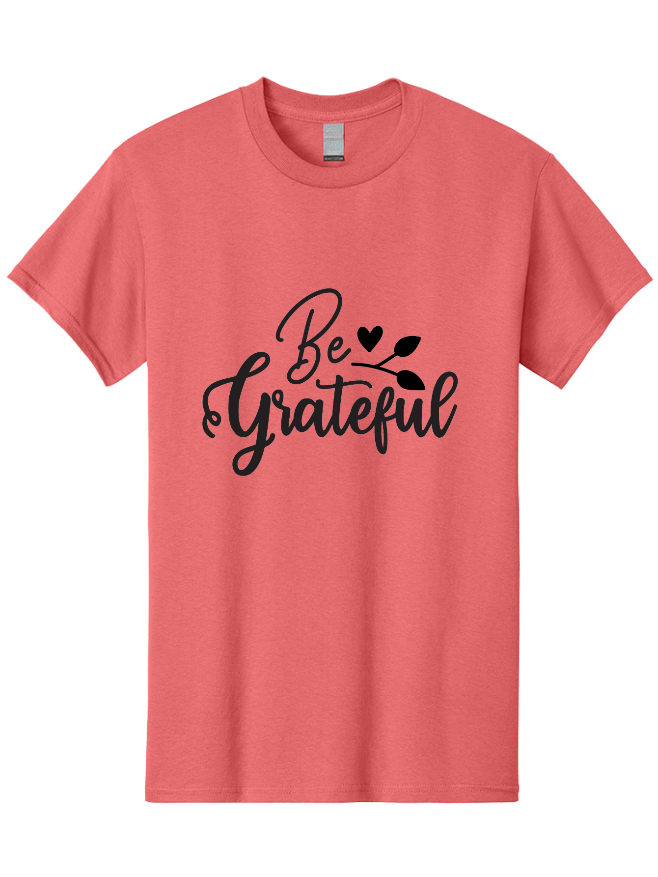 Be-Grateful Men'S Graphic Tee, 100% Cotton, Comfortable Casual Summer Wear, Machine Washable, Inspirational Quote, Motivational Phrase, Positive Affirmation, Heart Symbol, Leaf Design, Gratitude Message, Black Lettering, Be Grateful Aab564 7