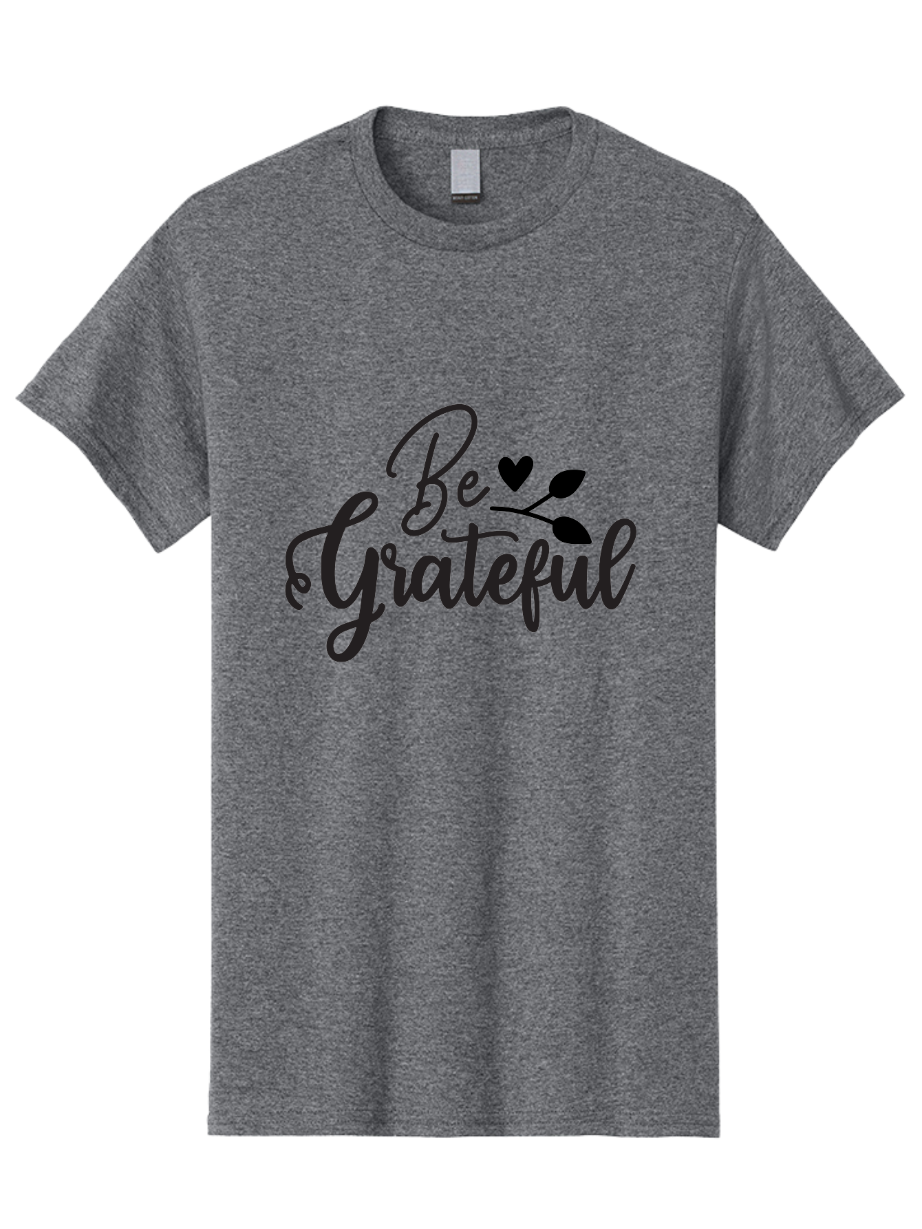 Be-Grateful Men'S Graphic Tee, 100% Cotton, Comfortable Casual Summer Wear, Machine Washable, Inspirational Quote, Motivational Phrase, Positive Affirmation, Heart Symbol, Leaf Design, Gratitude Message, Black Lettering, Be Grateful Aab564 27