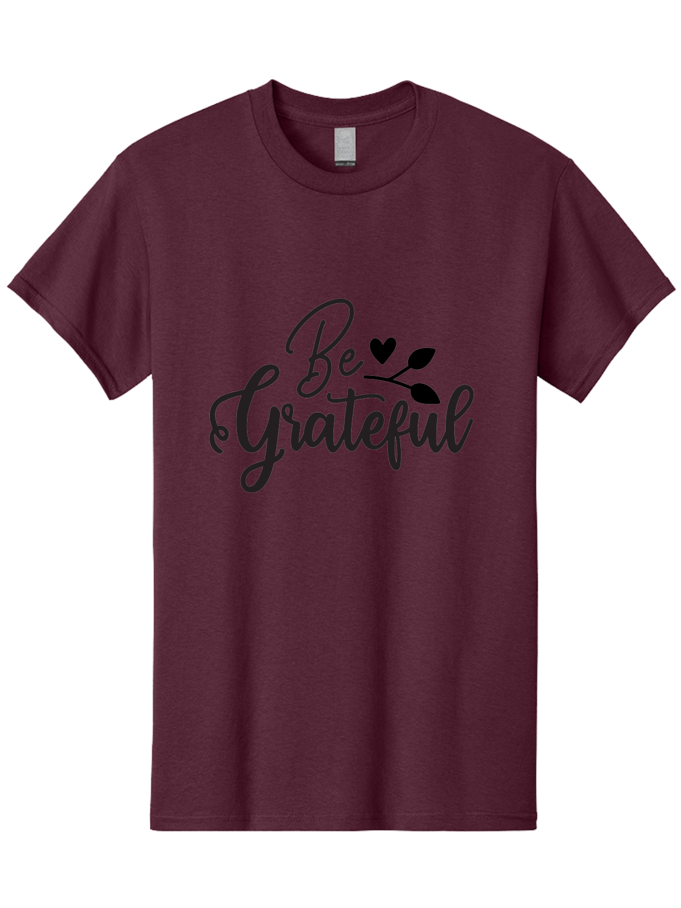 Be-Grateful Men'S Graphic Tee, 100% Cotton, Comfortable Casual Summer Wear, Machine Washable, Inspirational Quote, Motivational Phrase, Positive Affirmation, Heart Symbol, Leaf Design, Gratitude Message, Black Lettering, Be Grateful Aab564 15