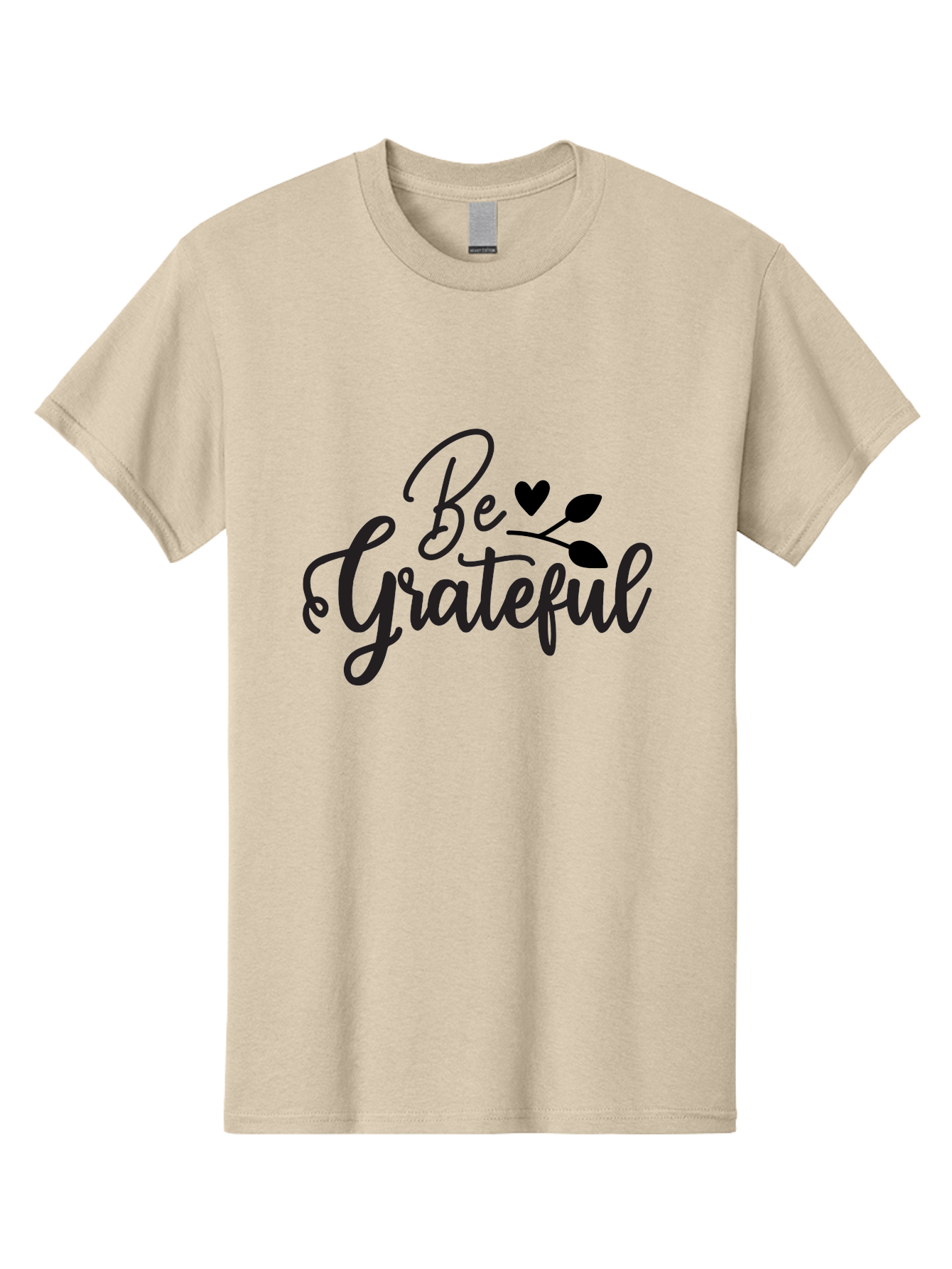 Be-Grateful Men'S Graphic Tee, 100% Cotton, Comfortable Casual Summer Wear, Machine Washable, Inspirational Quote, Motivational Phrase, Positive Affirmation, Heart Symbol, Leaf Design, Gratitude Message, Black Lettering, Be Grateful Aab564 17