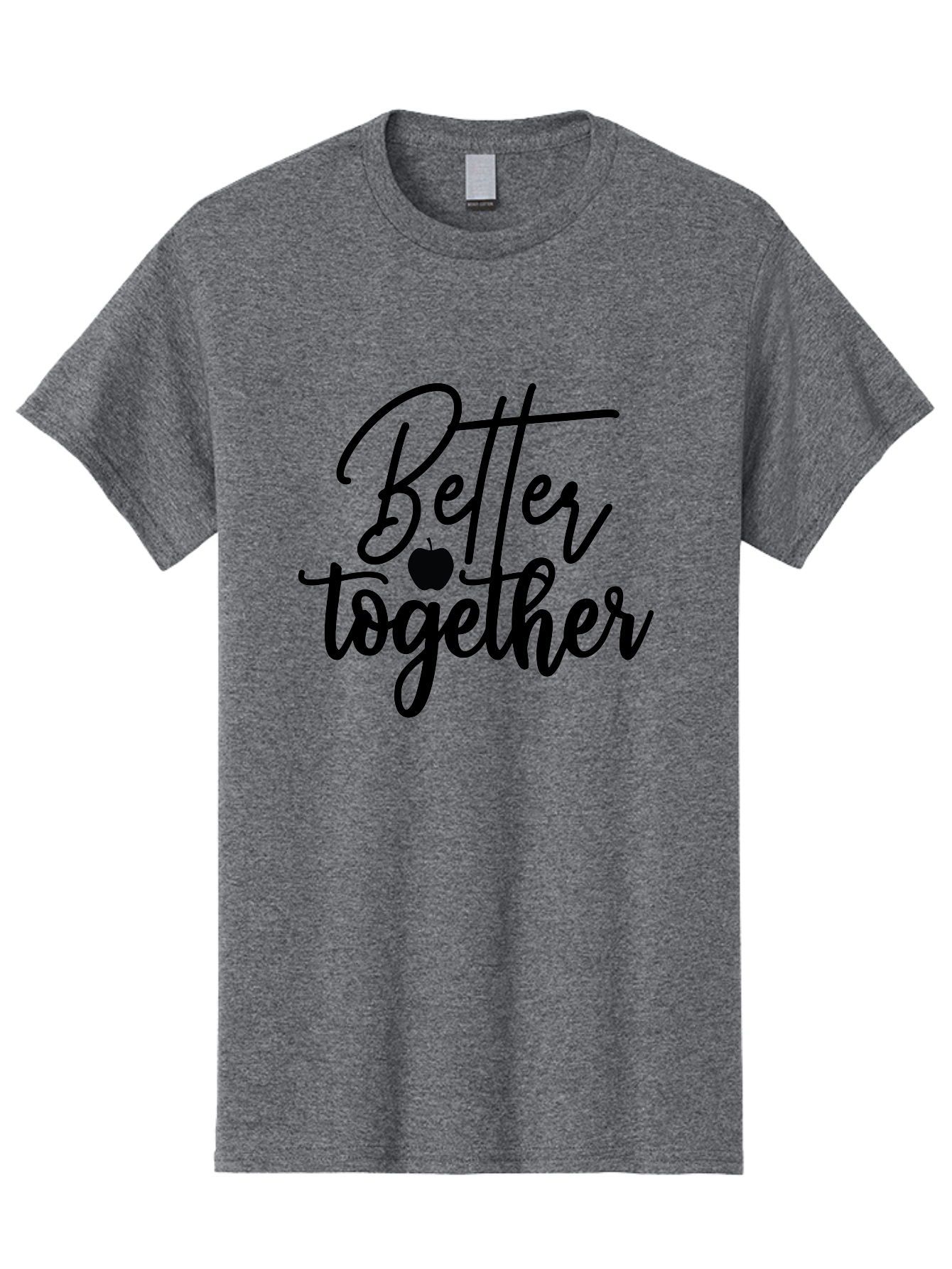 Better-Together Men'S Graphic Tee, 100% Cotton, Comfortable Casual Summer Wear, Machine Washable, Better Together, Inspirational Quote, Apple Symbol, Teamwork, Unity, Motivational Phrase, Cursive Text, Black Font, Educational Theme Aab565 29