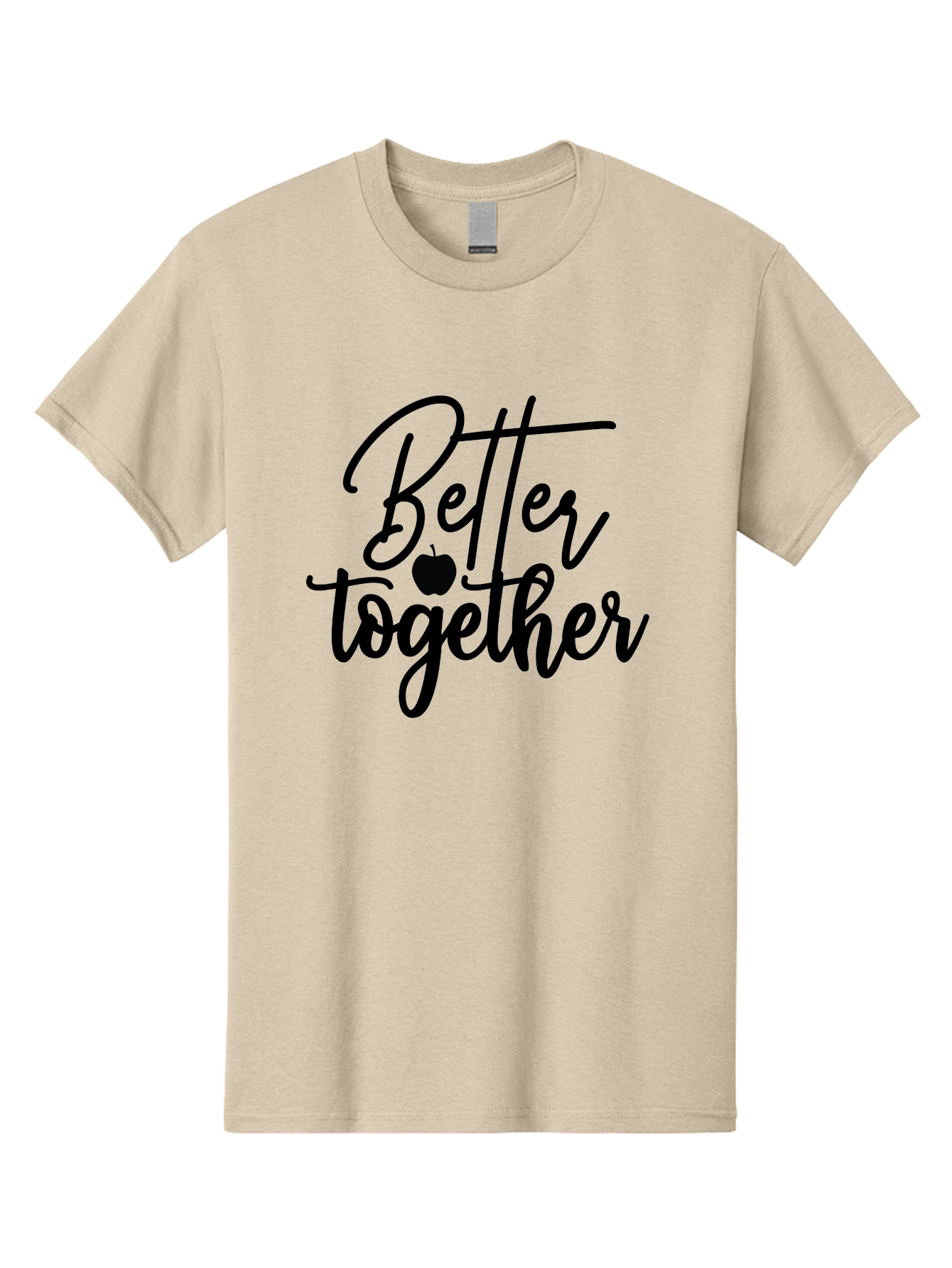 Better-Together Men'S Graphic Tee, 100% Cotton, Comfortable Casual Summer Wear, Machine Washable, Better Together, Inspirational Quote, Apple Symbol, Teamwork, Unity, Motivational Phrase, Cursive Text, Black Font, Educational Theme Aab565 7
