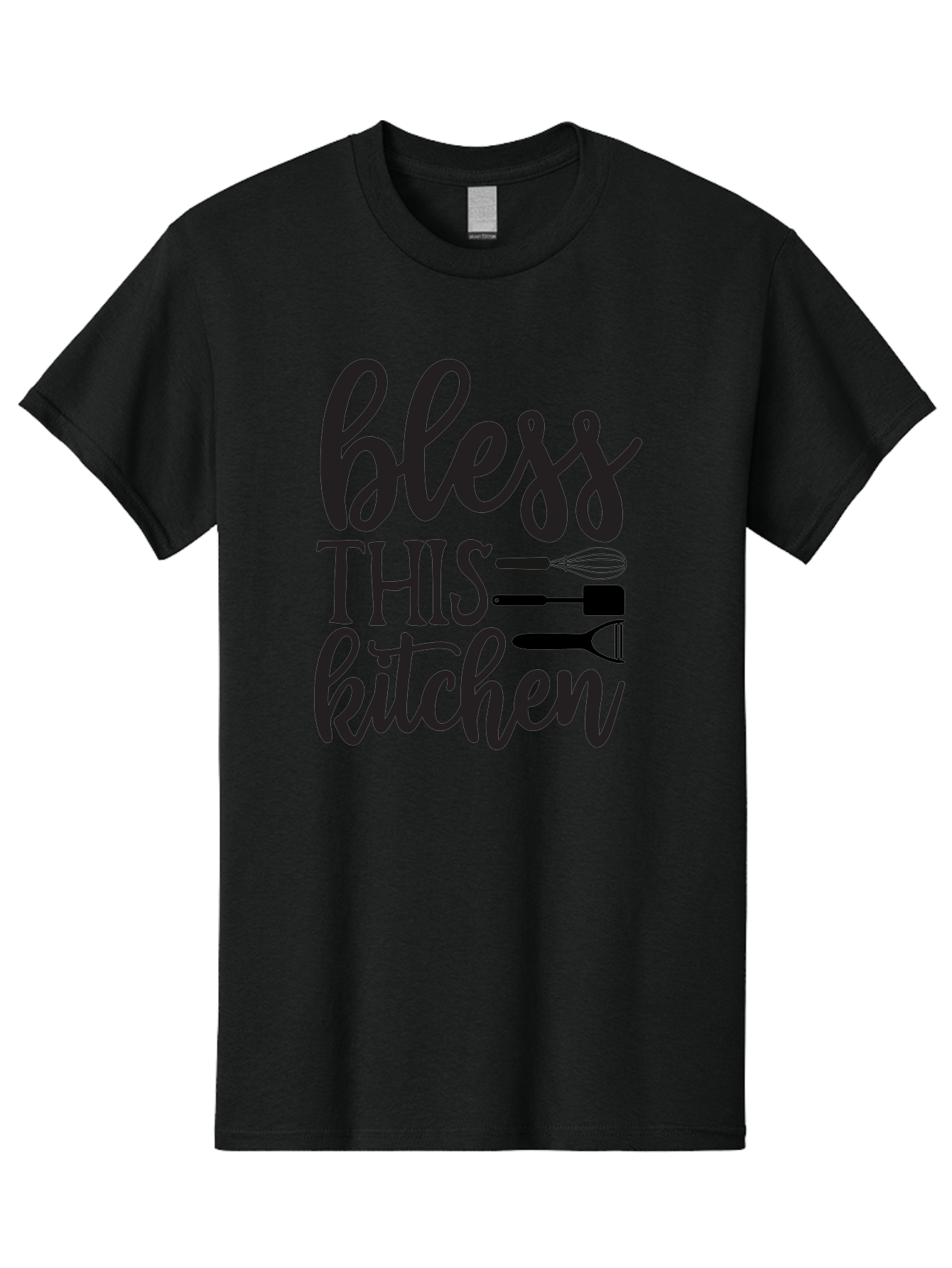 Bless-This-Kitchen Men'S Graphic Tee, 100% Cotton, Comfortable Casual Summer Wear, Machine Washable, Kitchen Decor, Cooking Inspiration, Home Blessing, Kitchen Utensils, Cooking Love, Kitchen Decoration, Kitchenware, Whisk, Spatula, Aab566 13