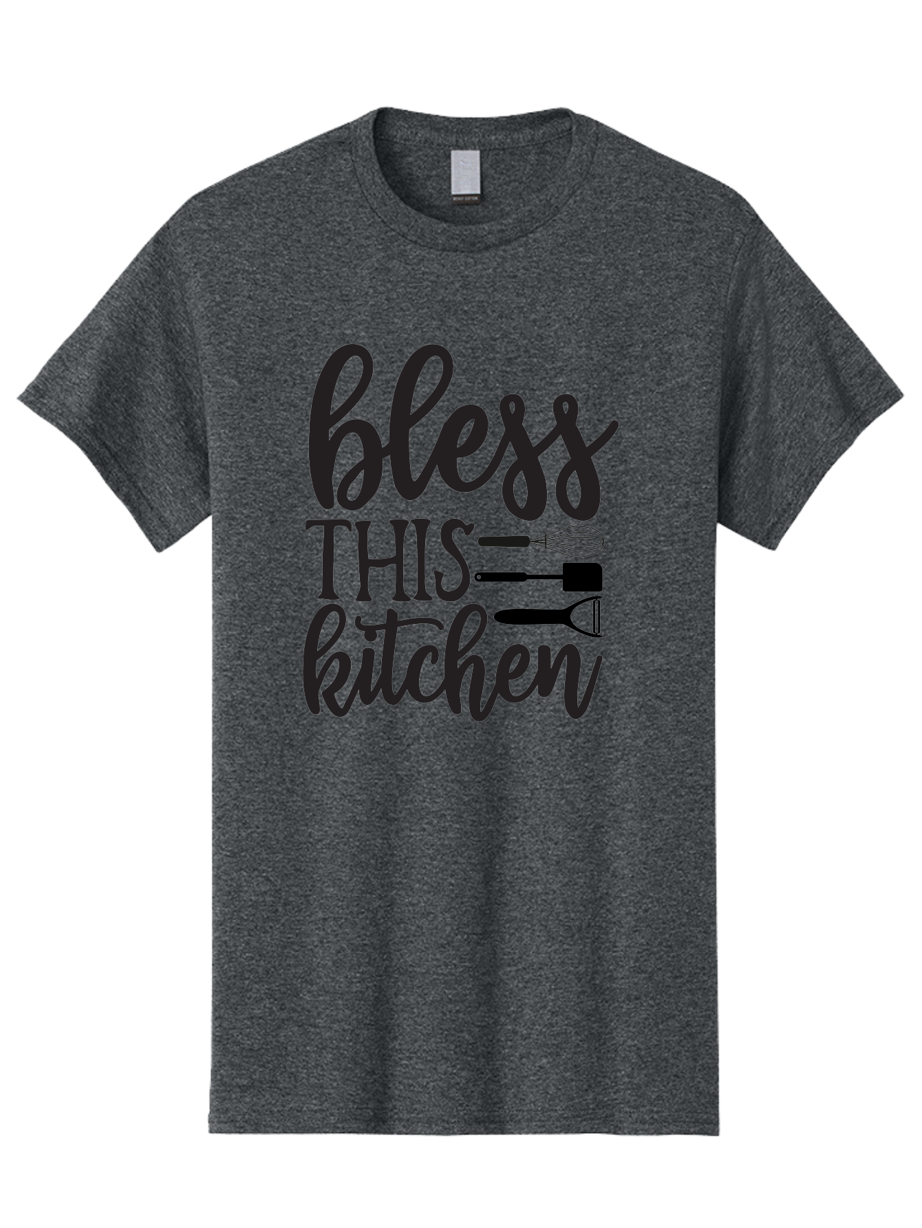 Bless-This-Kitchen Men'S Graphic Tee, 100% Cotton, Comfortable Casual Summer Wear, Machine Washable, Kitchen Decor, Cooking Inspiration, Home Blessing, Kitchen Utensils, Cooking Love, Kitchen Decoration, Kitchenware, Whisk, Spatula, Aab566 21