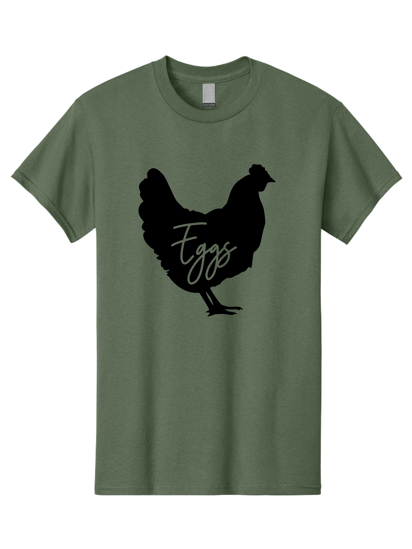 Eggs Men'S Graphic Tee, 100% Cotton, Comfortable Casual Summer Wear, Machine Washable, Black Chicken Silhouette, Egg Production Logo, Poultry Farm Graphics, Chicken Illustration, Eggs Text Overlay, Farm Fresh Eggs, Simple Design Elements, Aab573 15