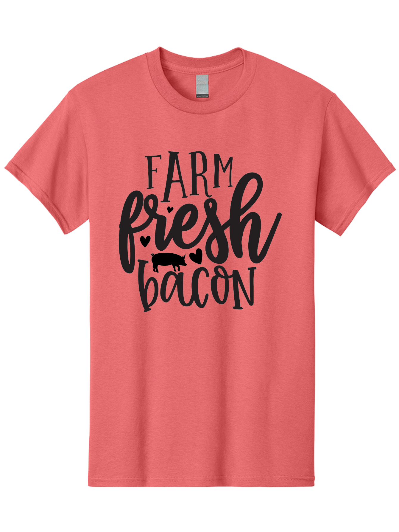 Farm-Fresh-Bacon Men'S Graphic Tee, 100% Cotton, Comfortable Casual Summer Wear, Machine Washable, Farm Fresh Bacon, Farm Food, Fresh Meat, Farm To Table, Bacon Lover, Pig Silhouette, Foodie Graphics, Kitchen Decor, Rustic Charm Aab575 21