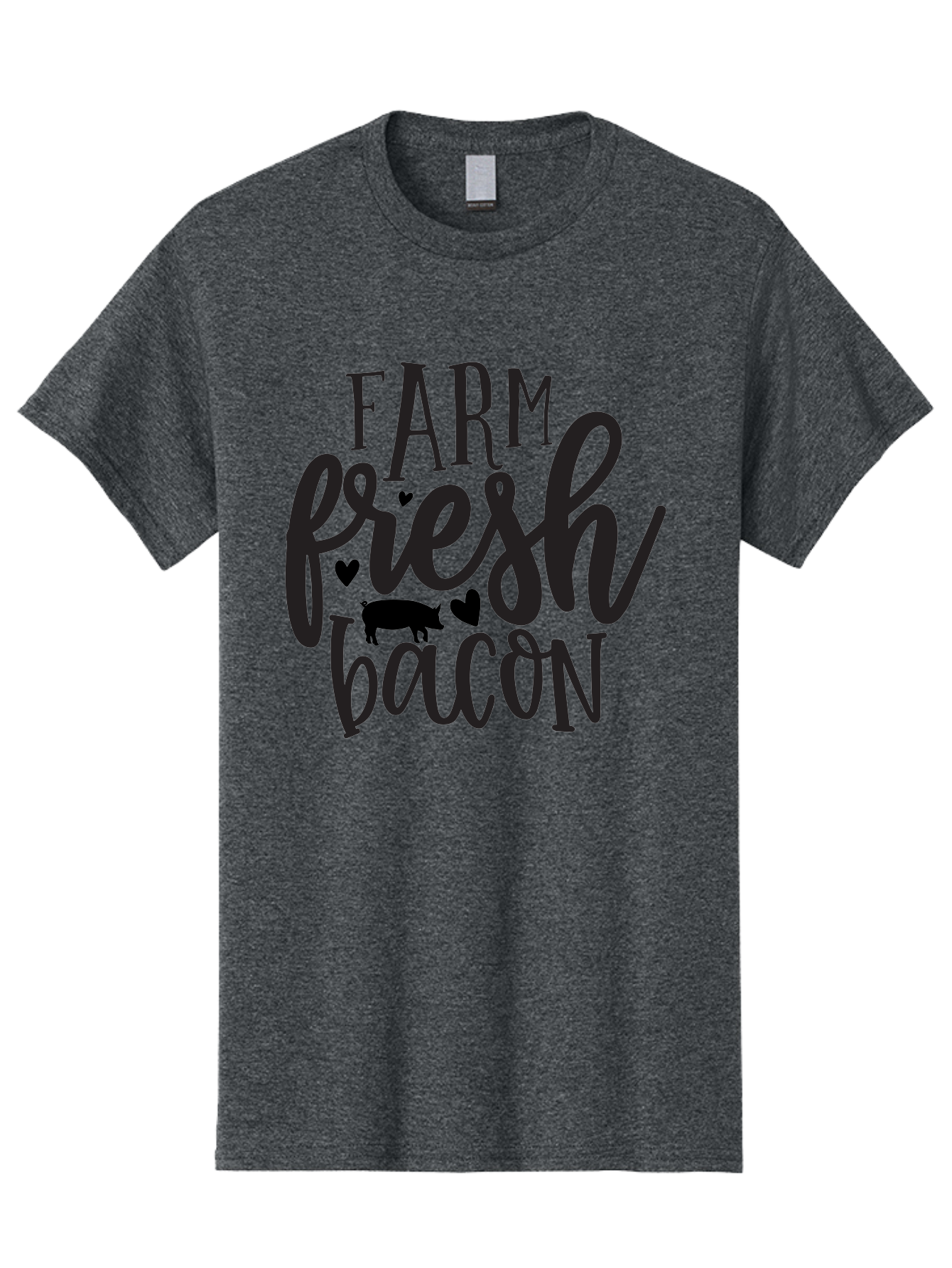 Farm-Fresh-Bacon Men'S Graphic Tee, 100% Cotton, Comfortable Casual Summer Wear, Machine Washable, Farm Fresh Bacon, Farm Food, Fresh Meat, Farm To Table, Bacon Lover, Pig Silhouette, Foodie Graphics, Kitchen Decor, Rustic Charm Aab575 11