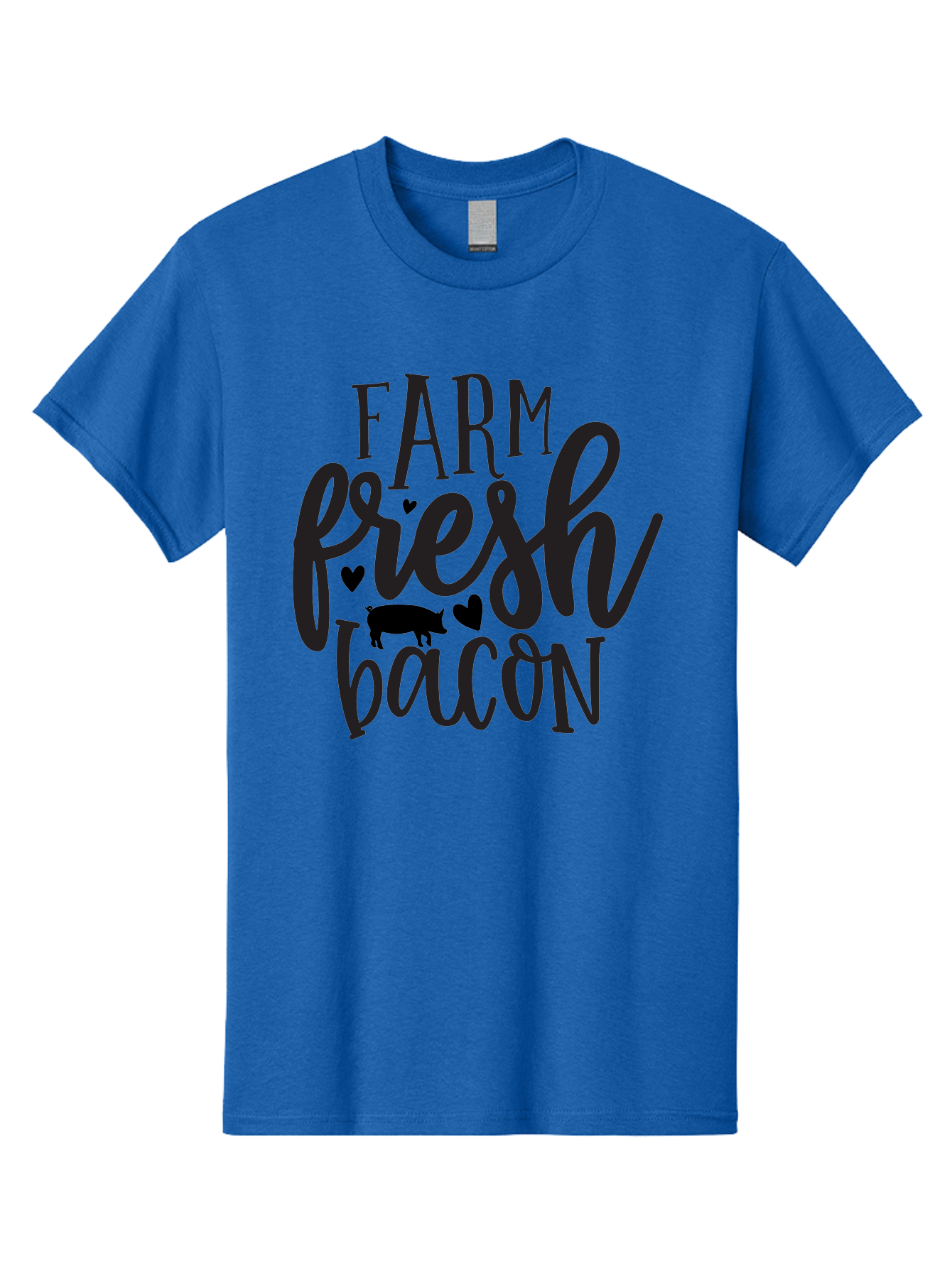 Farm-Fresh-Bacon Men'S Graphic Tee, 100% Cotton, Comfortable Casual Summer Wear, Machine Washable, Farm Fresh Bacon, Farm Food, Fresh Meat, Farm To Table, Bacon Lover, Pig Silhouette, Foodie Graphics, Kitchen Decor, Rustic Charm Aab575 27