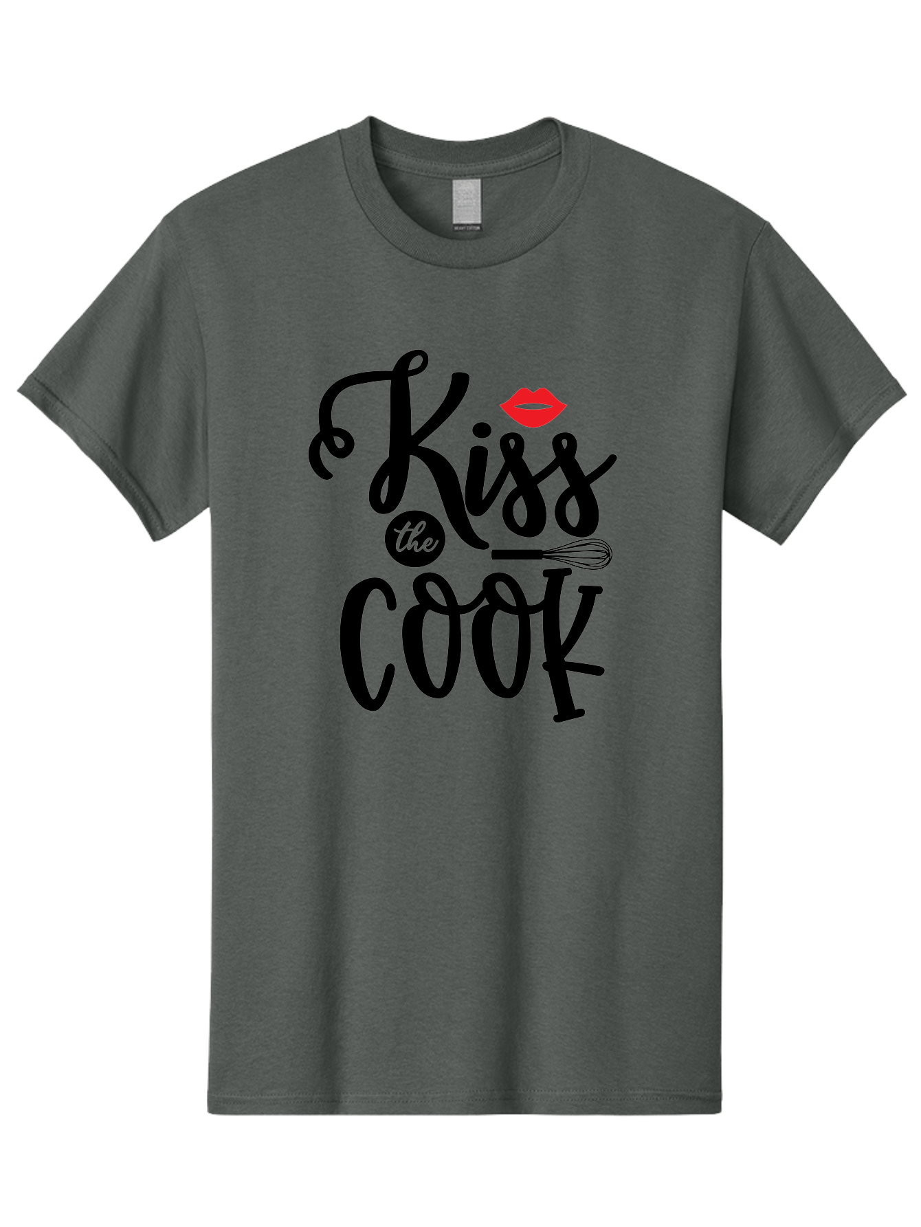 Kiss-The-Cook Men'S Graphic Tee, 100% Cotton, Comfortable Casual Summer Wear, Machine Washable, Kiss The Cook, Cooking With Love, Kitchen Romance, Culinary Passion, Chef'S Kiss, Foodie Charm, Whimsical Kitchen Decor, Playful Typography, Aab584 27