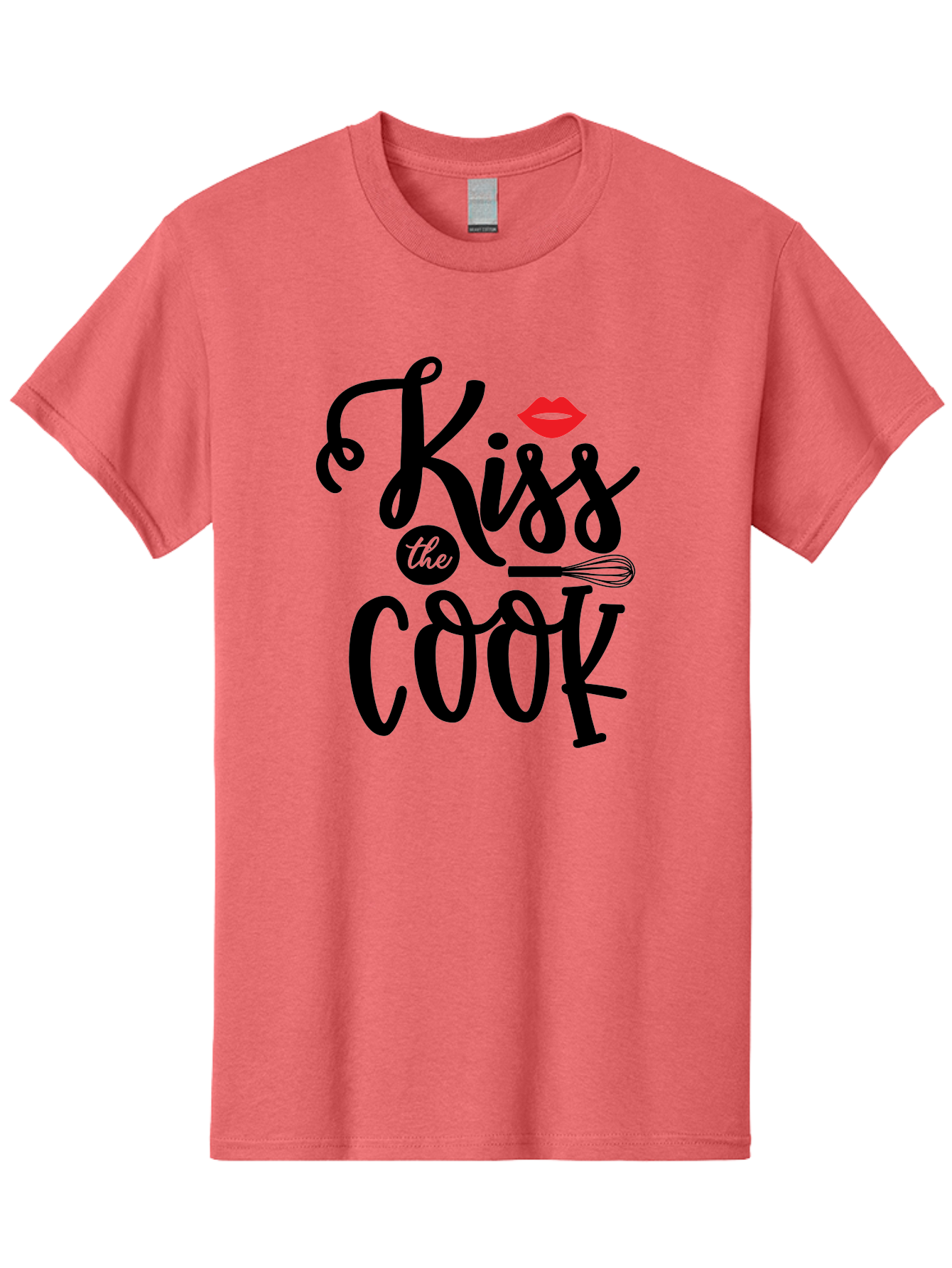 Kiss-The-Cook Men'S Graphic Tee, 100% Cotton, Comfortable Casual Summer Wear, Machine Washable, Kiss The Cook, Cooking With Love, Kitchen Romance, Culinary Passion, Chef'S Kiss, Foodie Charm, Whimsical Kitchen Decor, Playful Typography, Aab584 19