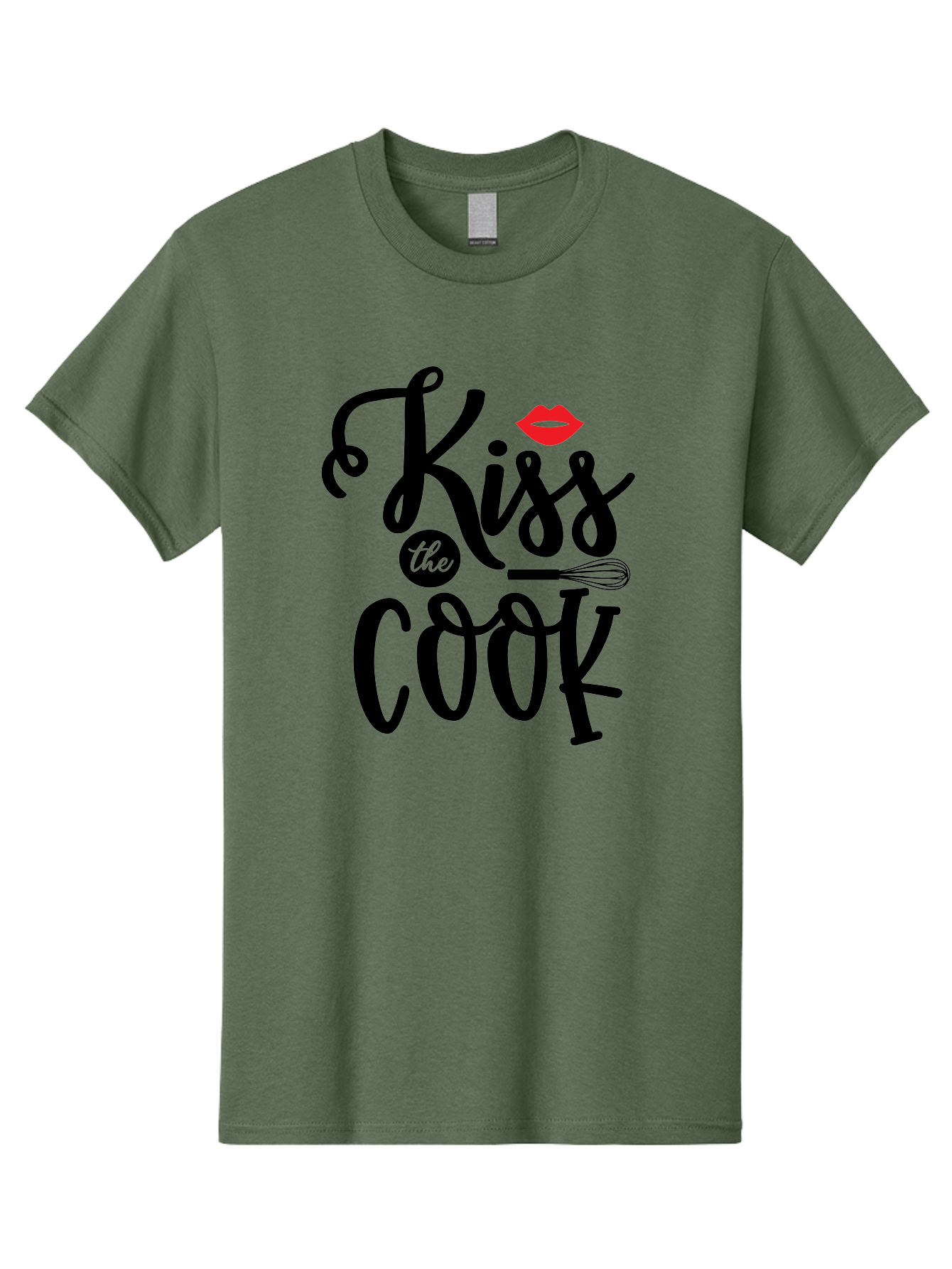 Kiss-The-Cook Men'S Graphic Tee, 100% Cotton, Comfortable Casual Summer Wear, Machine Washable, Kiss The Cook, Cooking With Love, Kitchen Romance, Culinary Passion, Chef'S Kiss, Foodie Charm, Whimsical Kitchen Decor, Playful Typography, Aab584 25