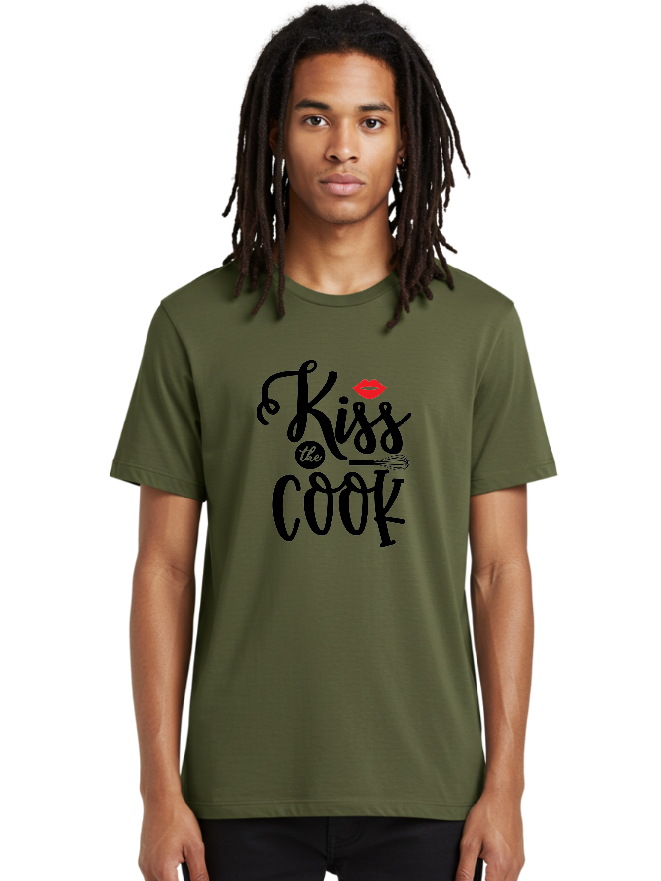 Kiss-The-Cook Men'S Graphic Tee, 100% Cotton, Comfortable Casual Summer Wear, Machine Washable, Kiss The Cook, Cooking With Love, Kitchen Romance, Culinary Passion, Chef'S Kiss, Foodie Charm, Whimsical Kitchen Decor, Playful Typography, Aab584 26