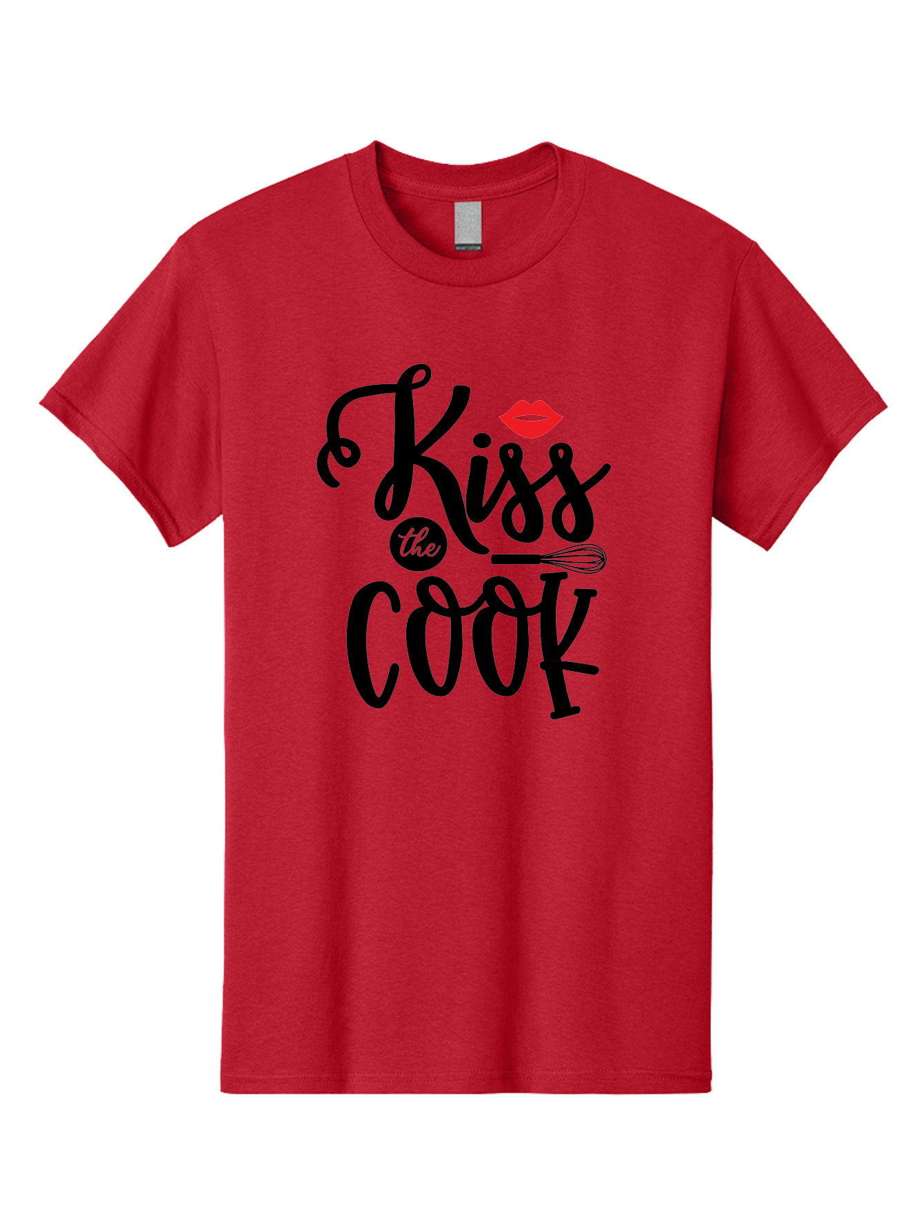 Kiss-The-Cook Men'S Graphic Tee, 100% Cotton, Comfortable Casual Summer Wear, Machine Washable, Kiss The Cook, Cooking With Love, Kitchen Romance, Culinary Passion, Chef'S Kiss, Foodie Charm, Whimsical Kitchen Decor, Playful Typography, Aab584 5