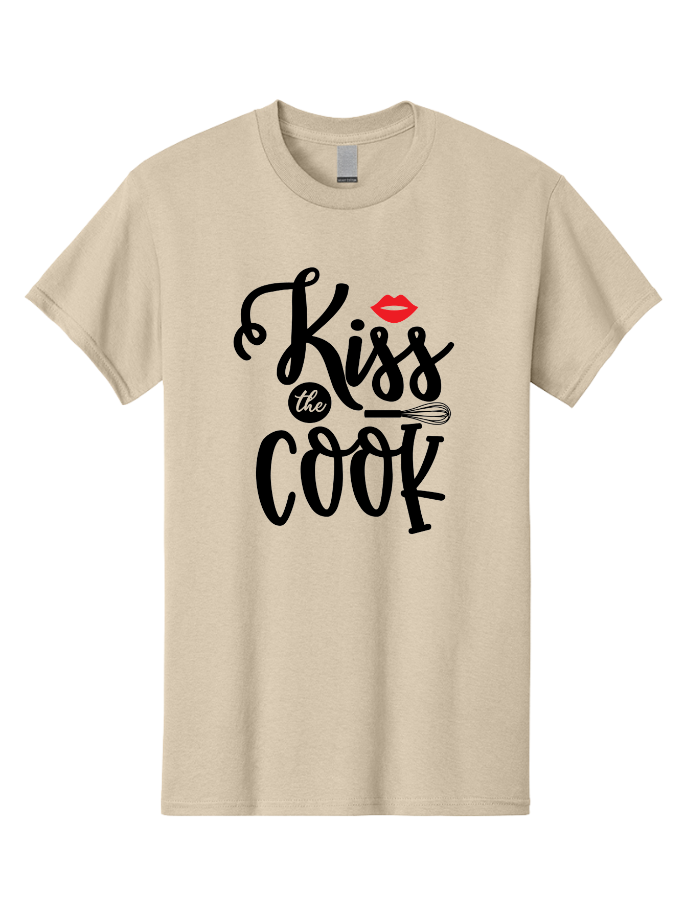 Kiss-The-Cook Men'S Graphic Tee, 100% Cotton, Comfortable Casual Summer Wear, Machine Washable, Kiss The Cook, Cooking With Love, Kitchen Romance, Culinary Passion, Chef'S Kiss, Foodie Charm, Whimsical Kitchen Decor, Playful Typography, Aab584 23