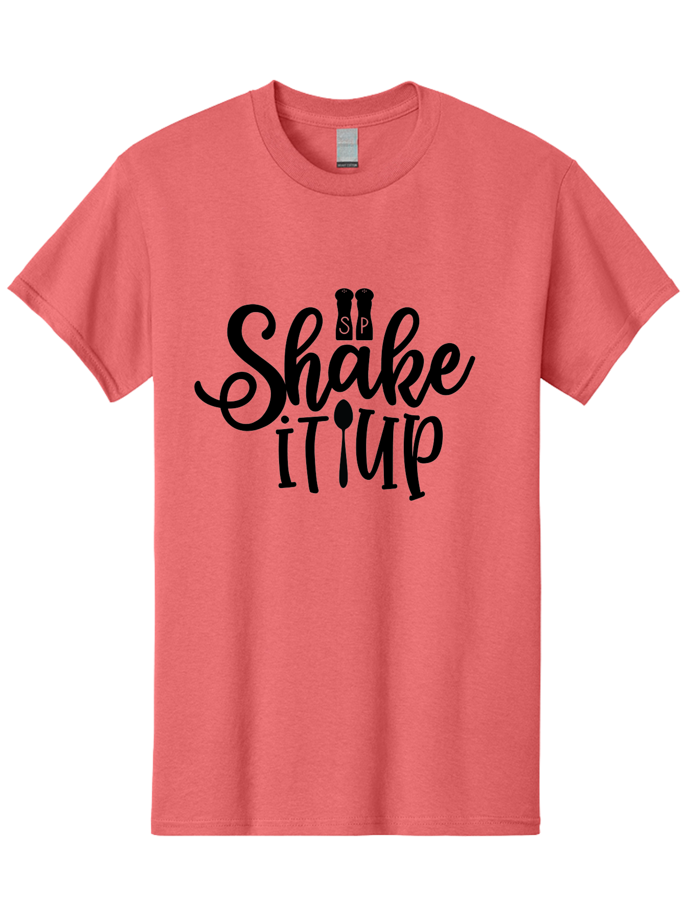 Shake-It-Iup Men'S Graphic Tee, 100% Cotton, Comfortable Casual Summer Wear, Machine Washable, Shake It Up, Sp, Salt And Pepper Shakers, Spoon, Fork, Modern Typography, Creative Logo, Culinary Vibe, Restaurant Branding Aab588 5
