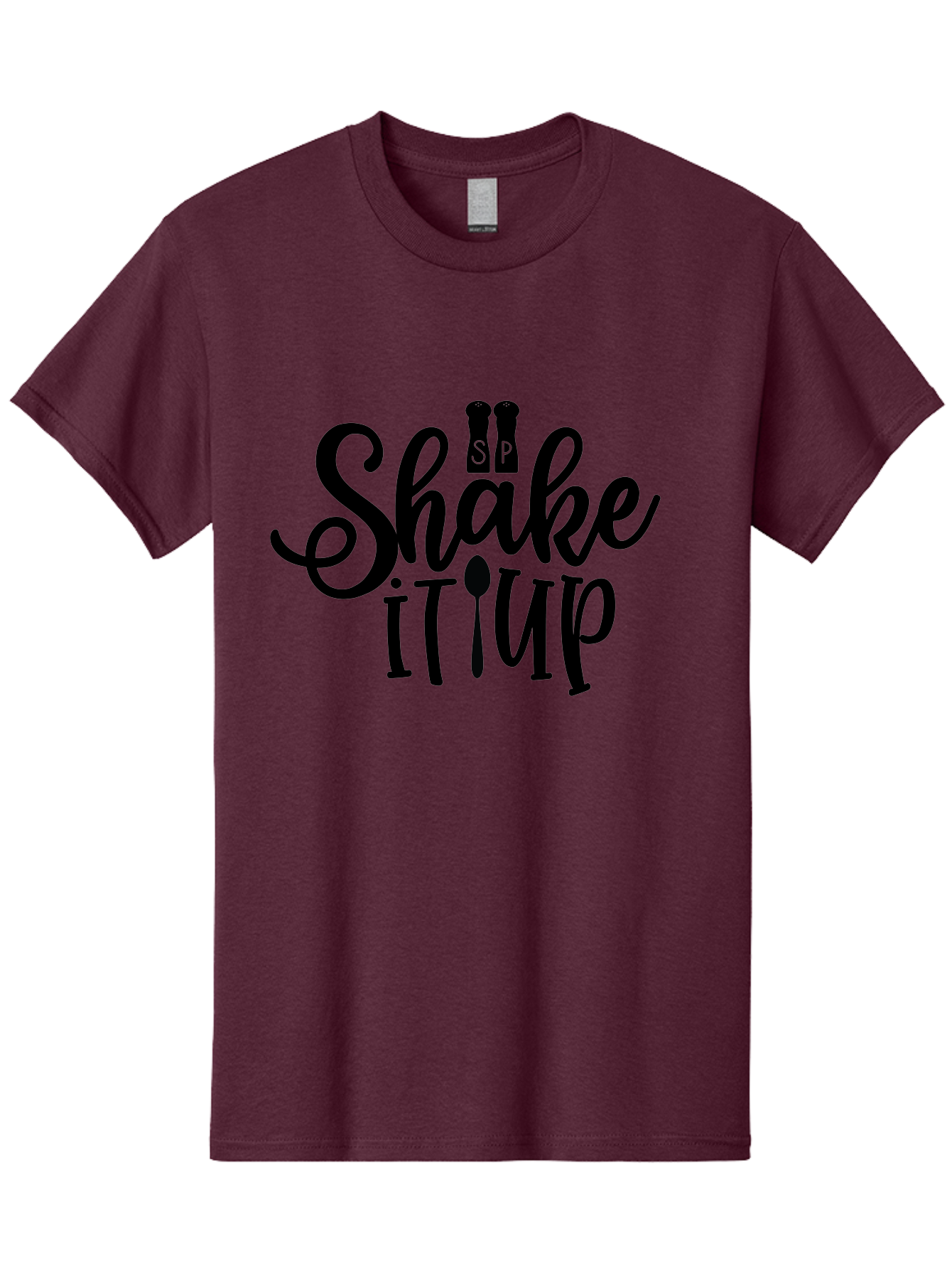 Shake-It-Iup Men'S Graphic Tee, 100% Cotton, Comfortable Casual Summer Wear, Machine Washable, Shake It Up, Sp, Salt And Pepper Shakers, Spoon, Fork, Modern Typography, Creative Logo, Culinary Vibe, Restaurant Branding Aab588 13