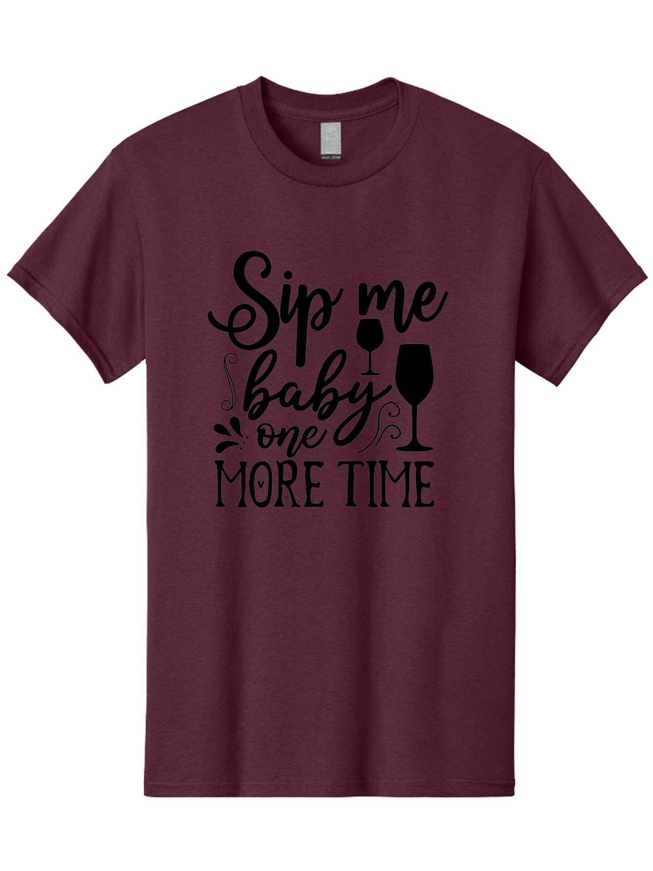 Sip-Me-Baby-One-More-Time Men'S Graphic Tee, 100% Cotton, Comfortable Casual Summer Wear, Machine Washable, Wine Glasses, Funny Quote, Sip Me Baby, Wine Lover, Party Phrase, Drinking Humor, Wine Quotes, Humorous Sayings, Aab589 27