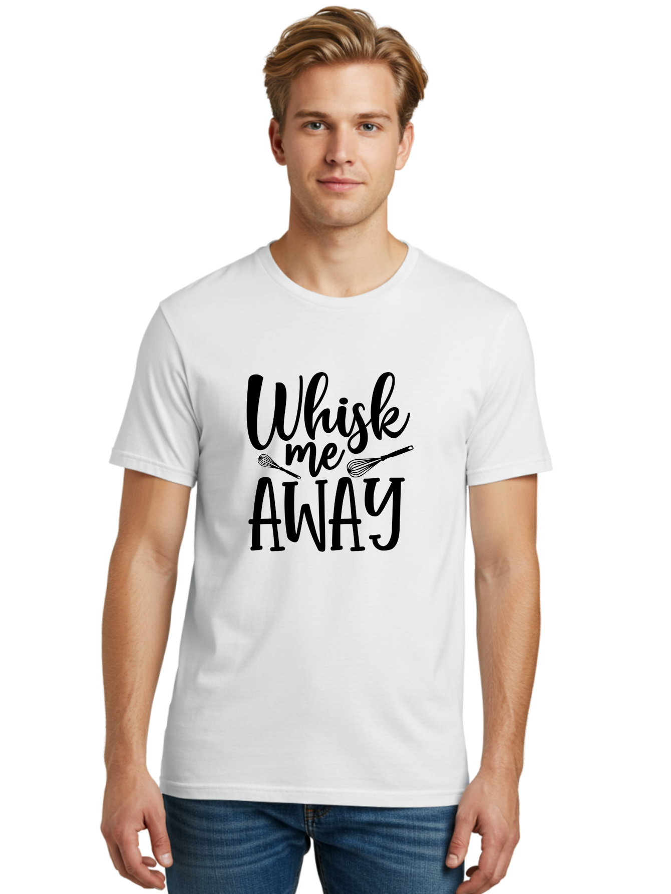 Whisk-Me-Away Men'S Graphic Tee, 100% Cotton, Comfortable Casual Summer Wear, Machine Washable, Baking Inspiration, Cooking Quotes, Kitchen Utensils, Whisk Illustrations, Fun Phrases, Clever Sayings, Culinary Humor, Creative Typography Aab595 12