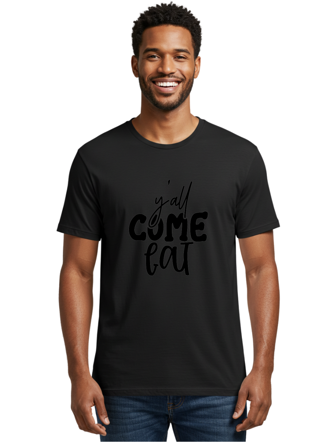Y-All-Come-Eat-1 Men'S Graphic Tee, 100% Cotton, Comfortable Casual Summer Wear, Machine Washable, Y'All Come Eat, Southern Hospitality, Food Invitation, Casual Dining, Rustic Charm, Welcoming Phrase, Restaurant Sign, Country Style Aab596 24