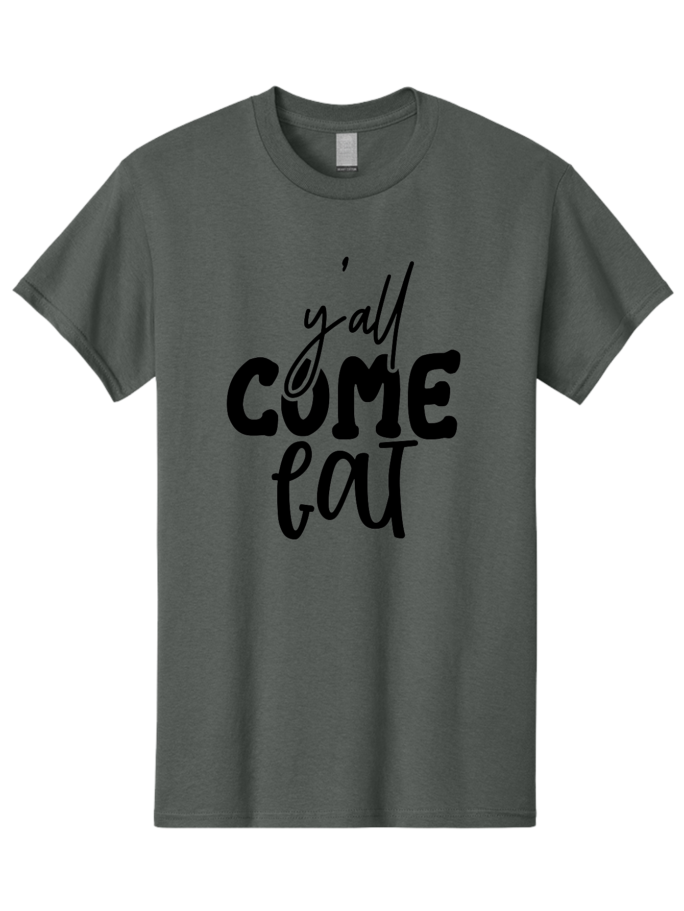 Y-All-Come-Eat-1 Men'S Graphic Tee, 100% Cotton, Comfortable Casual Summer Wear, Machine Washable, Y'All Come Eat, Southern Hospitality, Food Invitation, Casual Dining, Rustic Charm, Welcoming Phrase, Restaurant Sign, Country Style Aab596 25