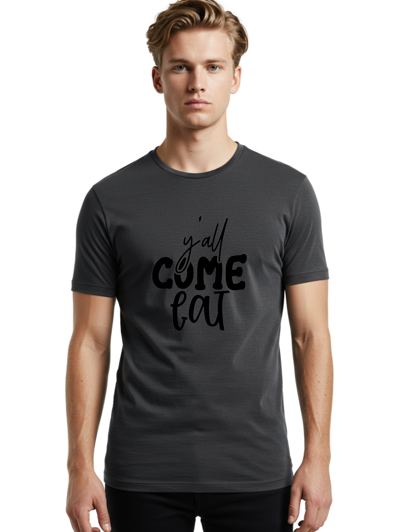 Y-All-Come-Eat-1 Men'S Graphic Tee, 100% Cotton, Comfortable Casual Summer Wear, Machine Washable, Y'All Come Eat, Southern Hospitality, Food Invitation, Casual Dining, Rustic Charm, Welcoming Phrase, Restaurant Sign, Country Style Aab596 20