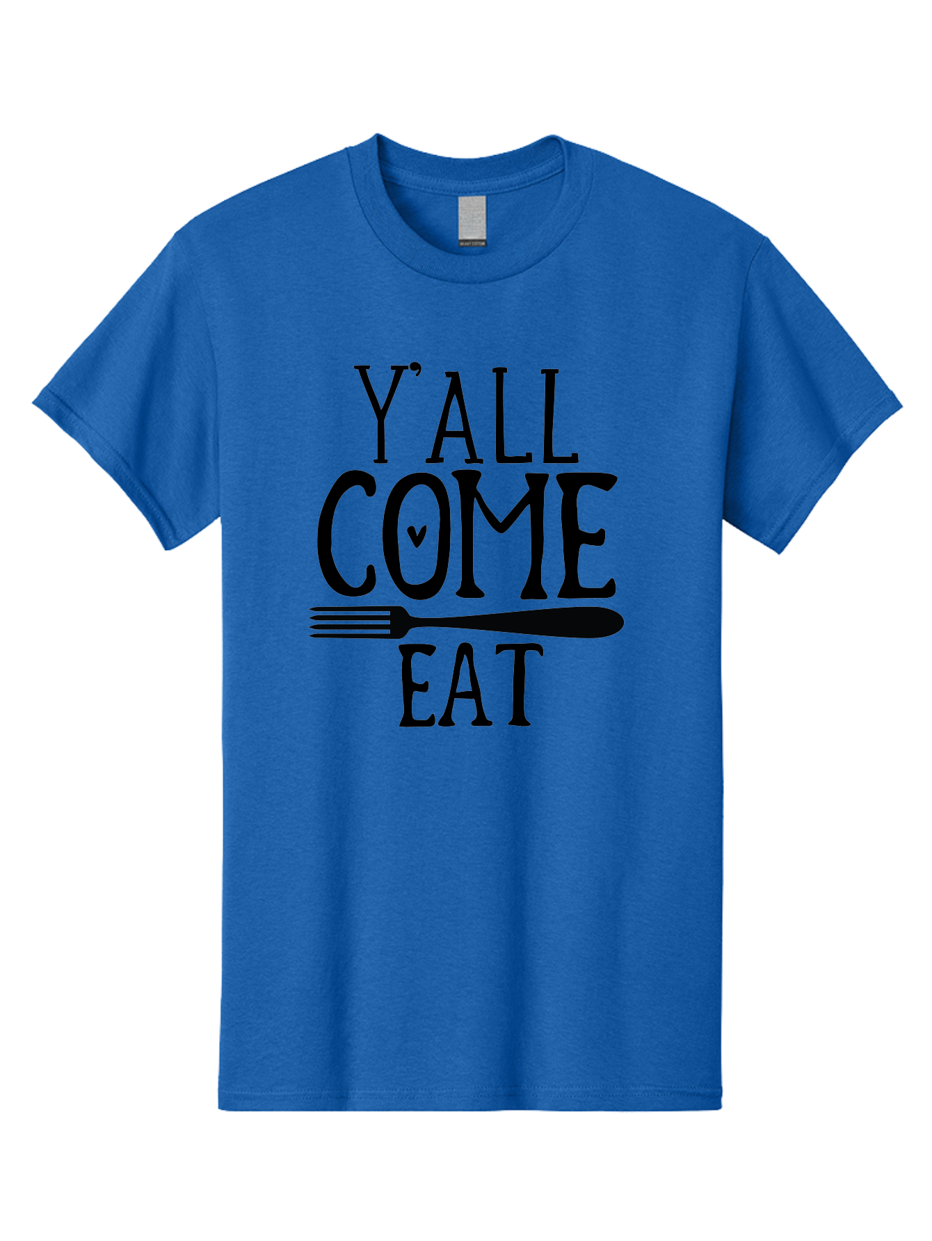 Y-All-Come-Eat Men'S Graphic Tee, 100% Cotton, Comfortable Casual Summer Wear, Machine Washable, Food Invitation, Southern Hospitality, Fork Graphic, Come Eat Sign, Restaurant Signage, Dinner Party Invitation, Casual Dining Aab597 5