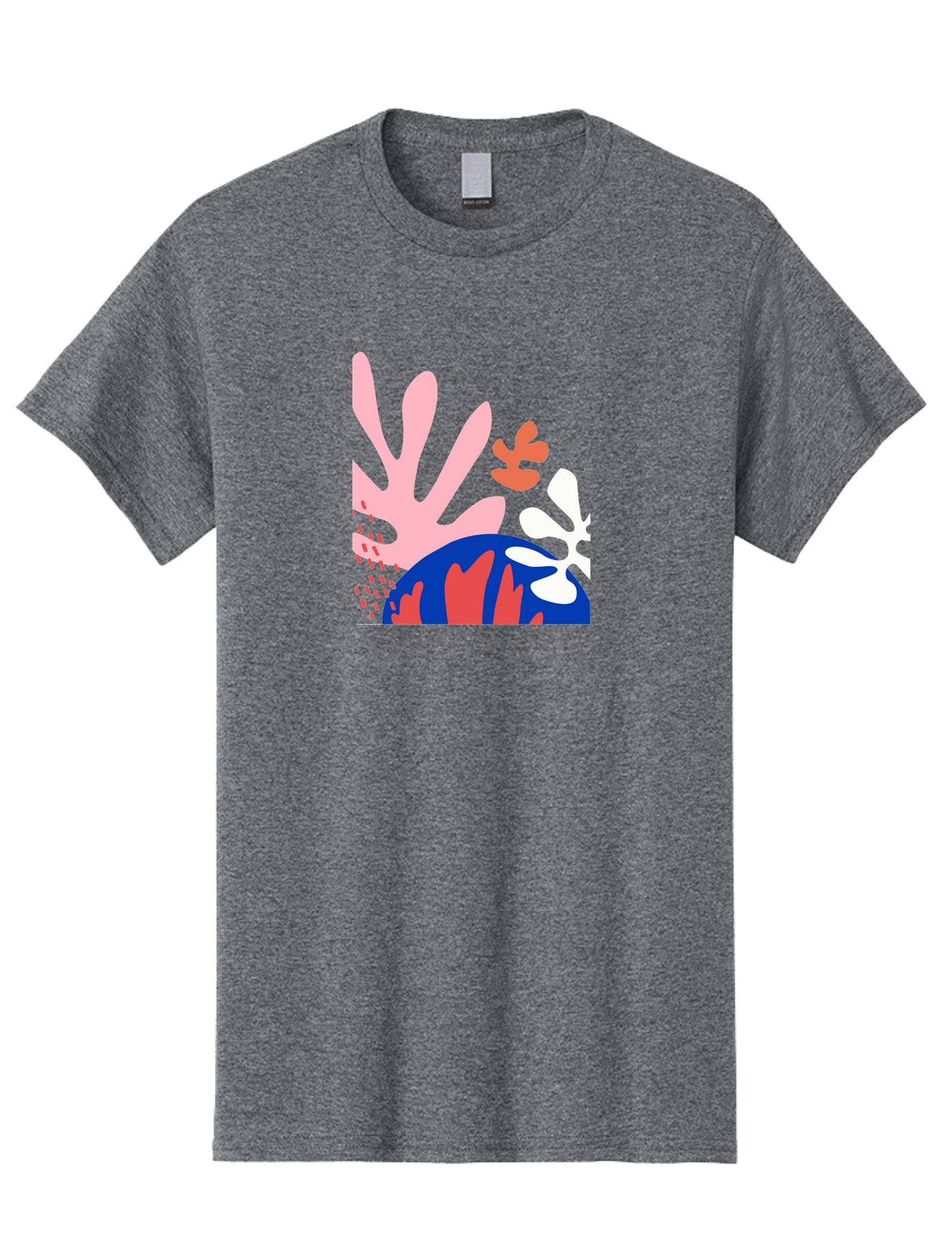 Abstract-Art Men'S Graphic Tee, 100% Cotton, Comfortable Casual Summer Wear, Machine Washable, Abstract Floral Design, Vibrant Colors, Playful Patterns, Blue And Red Globe, Pink Background, Yellow Rectangle, Modern Art, Creative Graphic Aab600 25