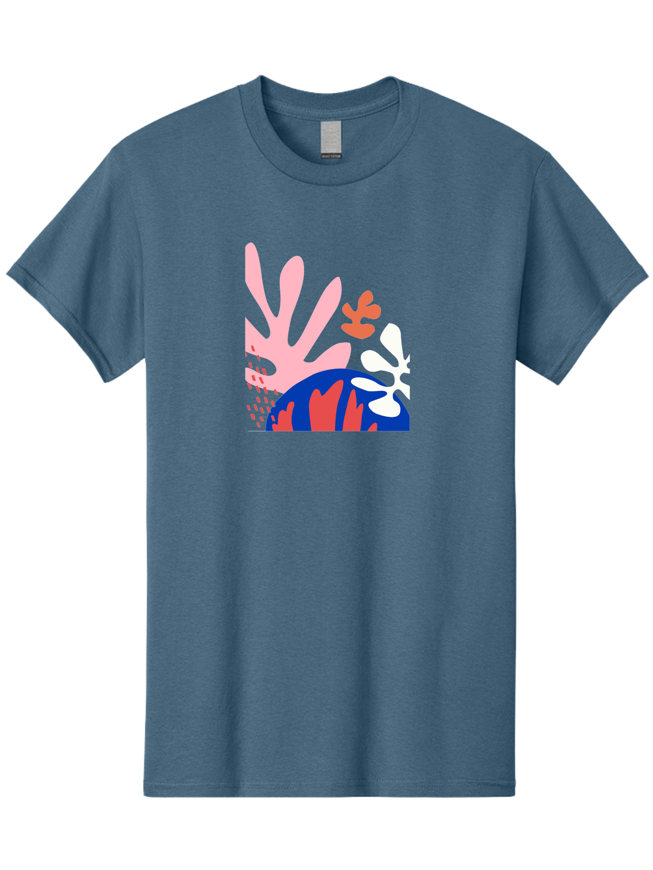 Abstract-Art Men'S Graphic Tee, 100% Cotton, Comfortable Casual Summer Wear, Machine Washable, Abstract Floral Design, Vibrant Colors, Playful Patterns, Blue And Red Globe, Pink Background, Yellow Rectangle, Modern Art, Creative Graphic Aab600 17
