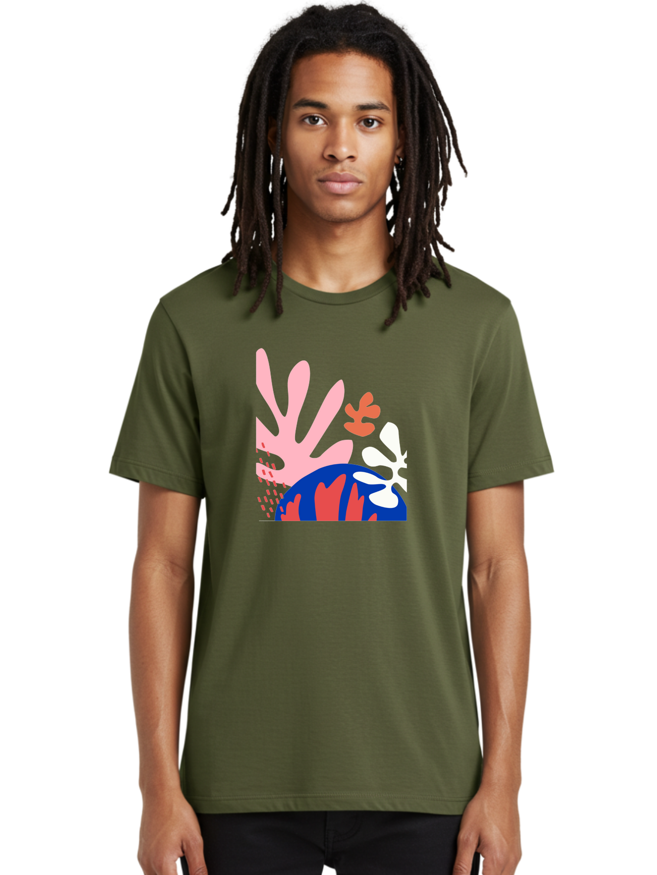 Abstract-Art Men'S Graphic Tee, 100% Cotton, Comfortable Casual Summer Wear, Machine Washable, Abstract Floral Design, Vibrant Colors, Playful Patterns, Blue And Red Globe, Pink Background, Yellow Rectangle, Modern Art, Creative Graphic Aab600 14