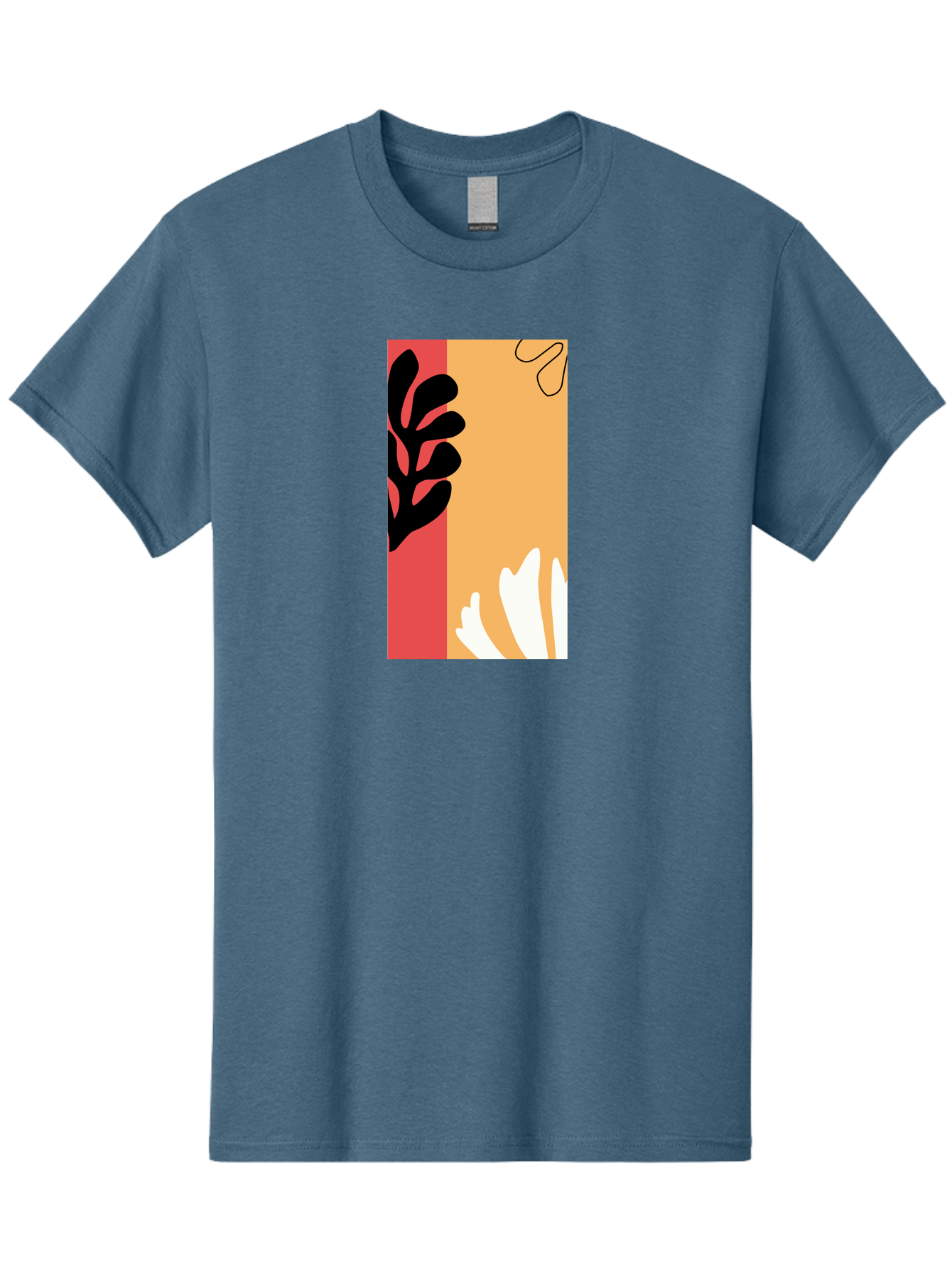 Abstract-Flowers Men'S Graphic Tee, 100% Cotton, Comfortable Casual Summer Wear, Machine Washable, Abstract Leaves, Graphic Design, Modern Art, Bold Colors, Minimalist Style, Floral Motif, Creative Expression, Digital Illustration Aab602 17