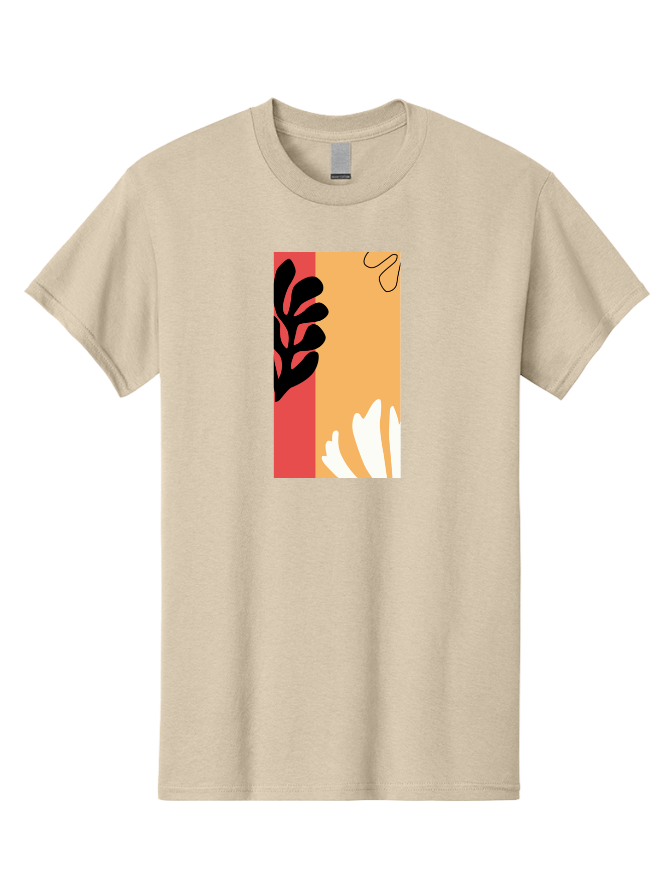Abstract-Flowers Men'S Graphic Tee, 100% Cotton, Comfortable Casual Summer Wear, Machine Washable, Abstract Leaves, Graphic Design, Modern Art, Bold Colors, Minimalist Style, Floral Motif, Creative Expression, Digital Illustration Aab602 1