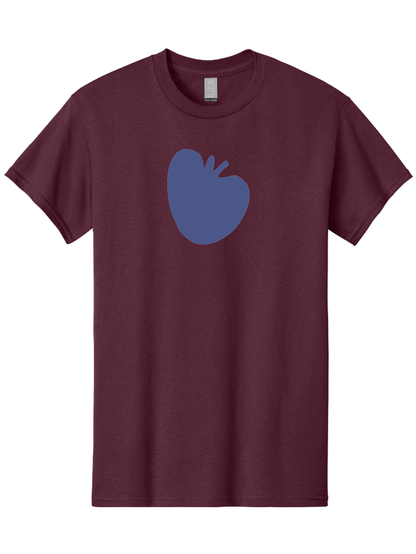 Blue-Apple-1 Men'S Graphic Tee, 100% Cotton, Comfortable Casual Summer Wear, Machine Washable, Purple Apple, Simple Design, Minimalist Logo, Fruit Symbol, Clean Graphics, Modern Illustration Aab603 29
