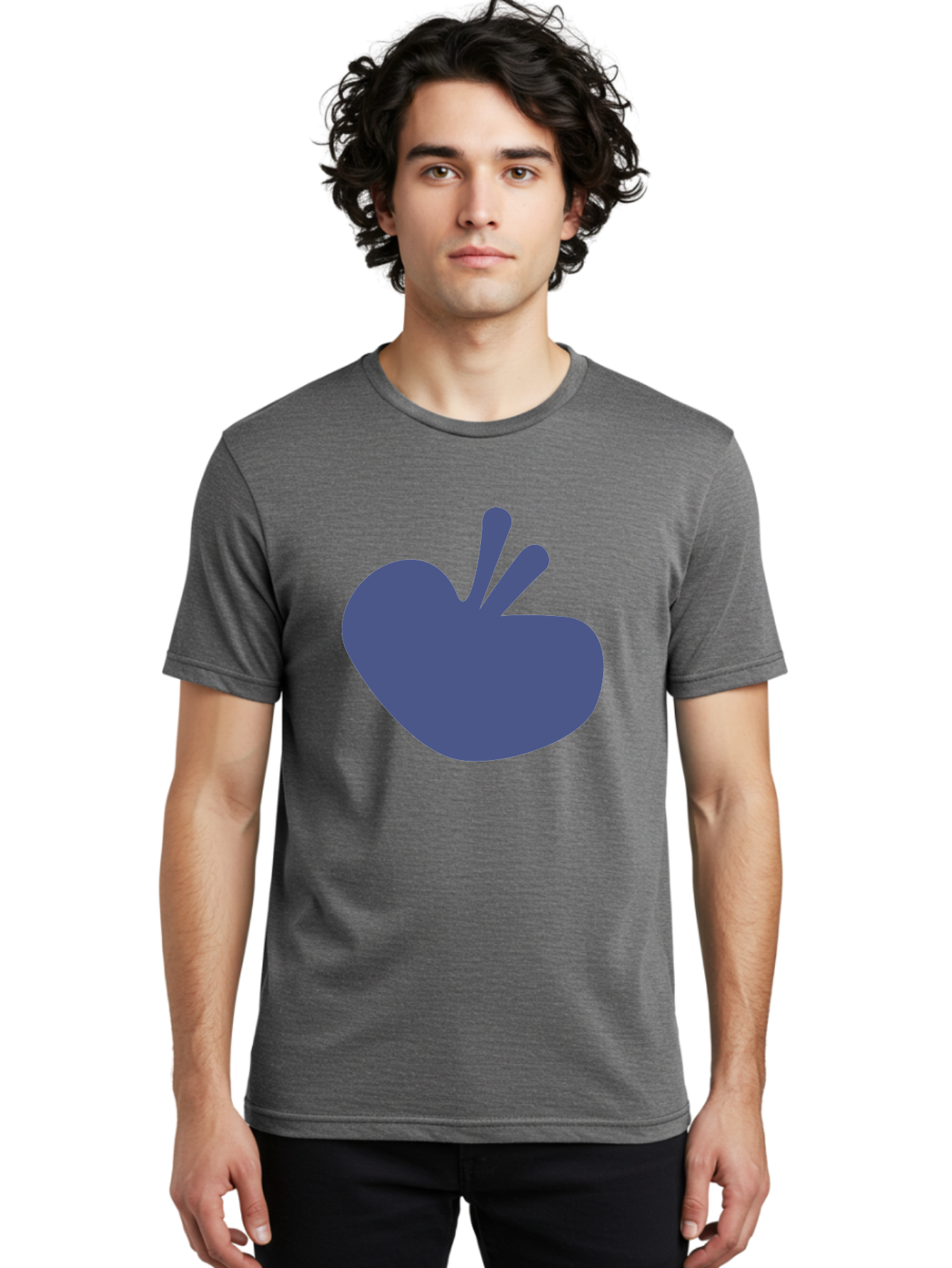 Hand-Heart Men'S Graphic Tee, 100% Cotton, Comfortable Casual Summer Wear, Machine Washable, Hand Gesture, Two Fingers Up, Peace Sign, Friendship Symbol, Love, Care, Affection, Kindness, Peace Aab620 28