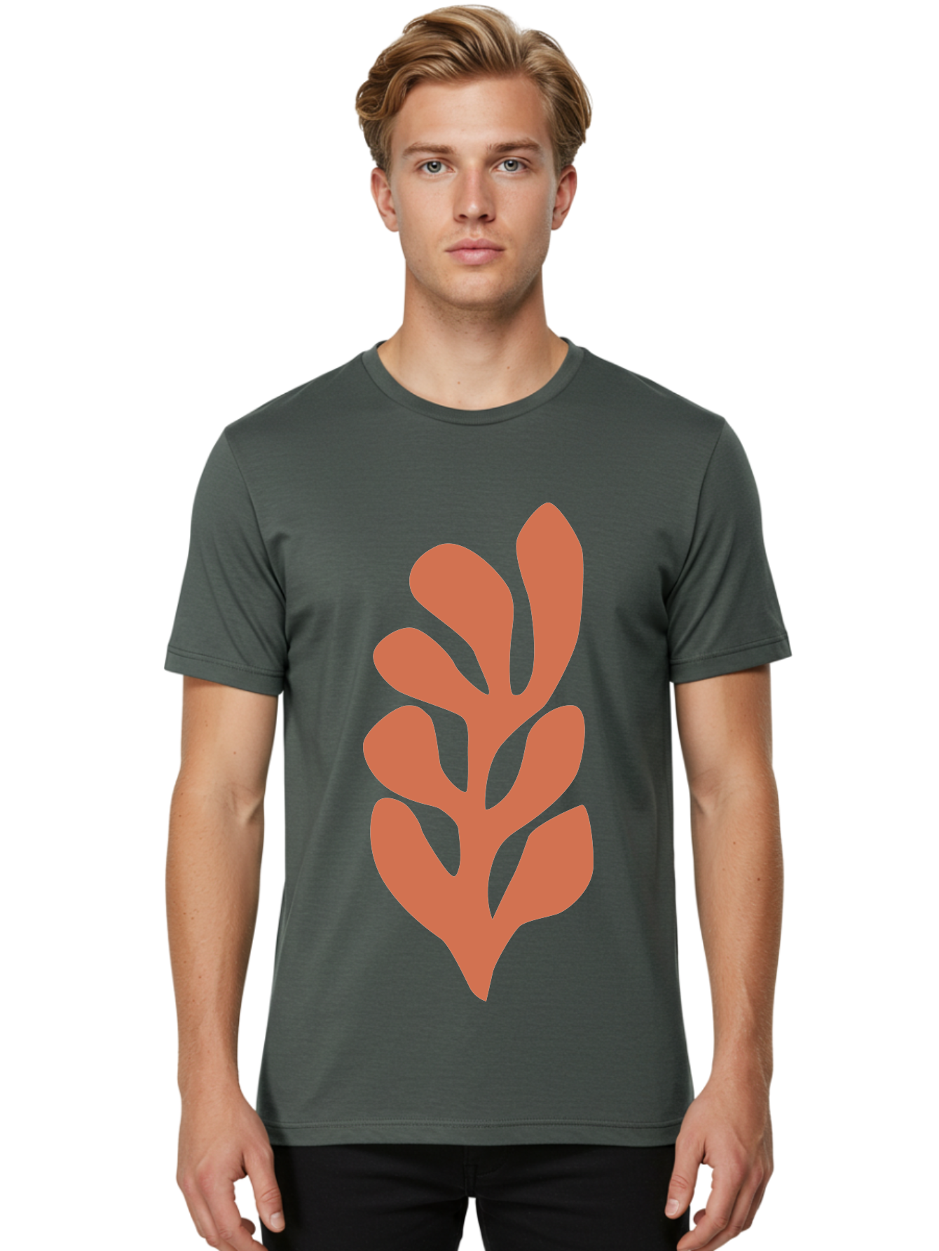Seaweed-Silhouette-1 Men'S Graphic Tee, 100% Cotton, Comfortable Casual Summer Wear, Machine Washable, Pink Seaweed Illustration, Coral Reef, Ocean Flora, Underwater Plants, Aquatic Life, Coral Seaweed Aab633 14