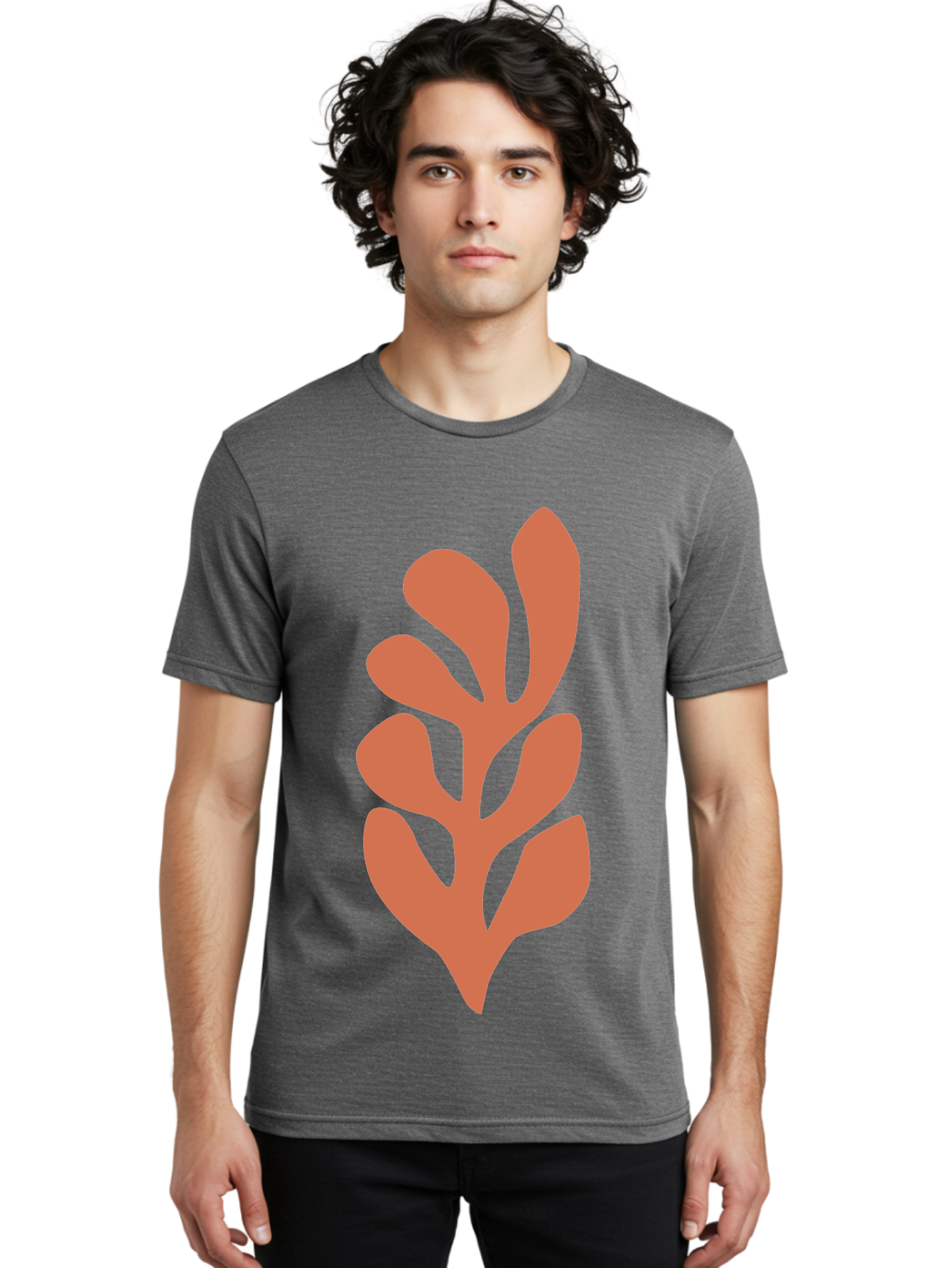 Seaweed-Silhouette-1 Men'S Graphic Tee, 100% Cotton, Comfortable Casual Summer Wear, Machine Washable, Pink Seaweed Illustration, Coral Reef, Ocean Flora, Underwater Plants, Aquatic Life, Coral Seaweed Aab633 12