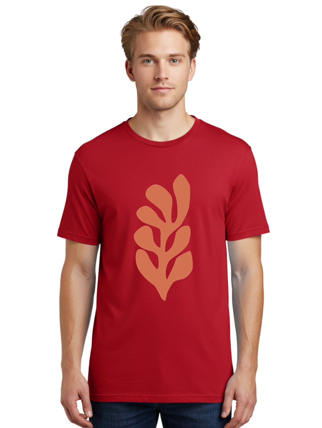 Seaweed-Silhouette-1 Men'S Graphic Tee, 100% Cotton, Comfortable Casual Summer Wear, Machine Washable, Pink Seaweed Illustration, Coral Reef, Ocean Flora, Underwater Plants, Aquatic Life, Coral Seaweed Aab633 24