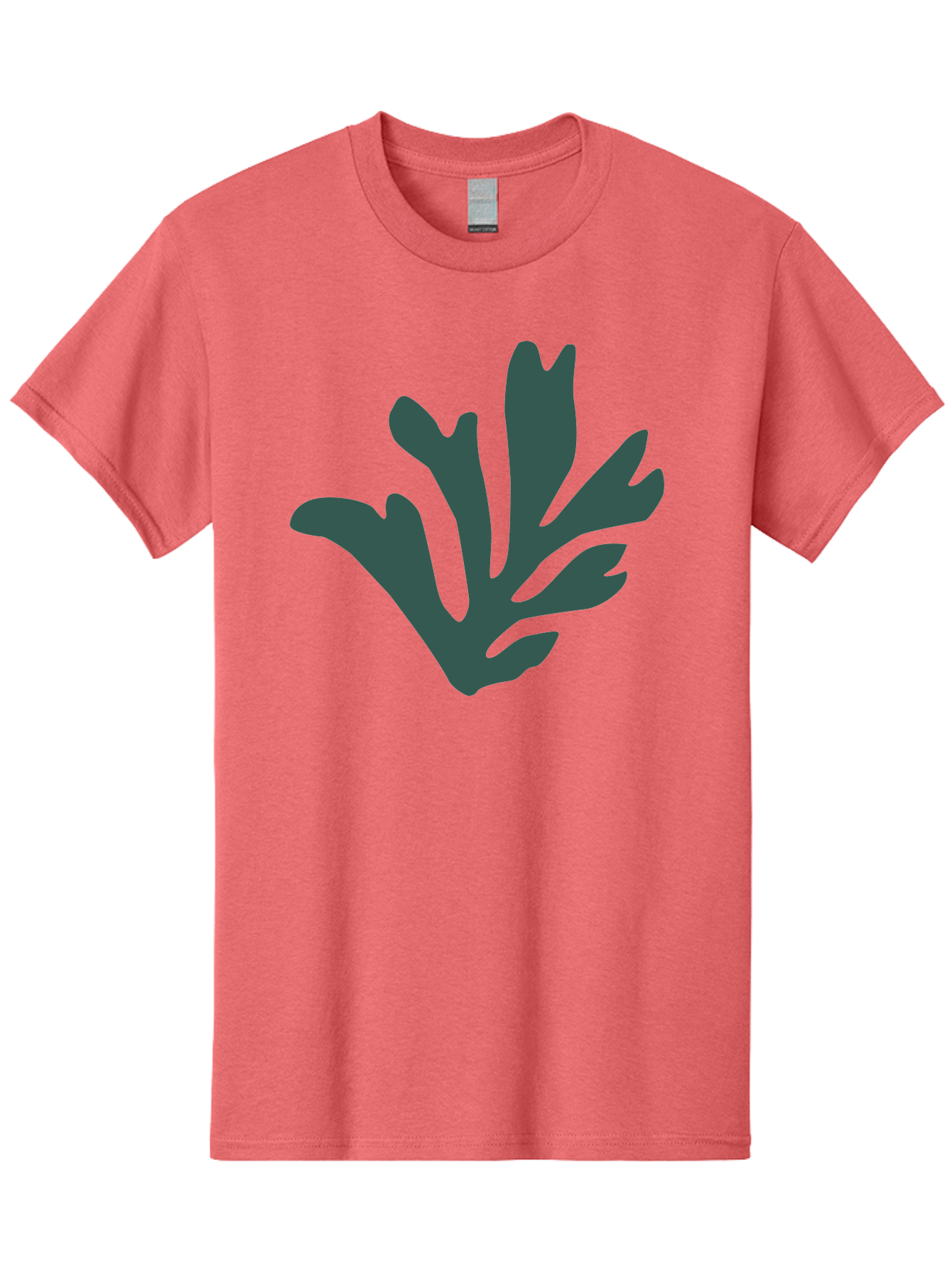 Seaweed-Silhouette Men'S Graphic Tee, 100% Cotton, Comfortable Casual Summer Wear, Machine Washable, Seaweed Silhouette, Ocean Flora, Underwater Plants, Marine Life, Dark Green, Abstract Shape, Simple Design, Minimalist Art Aab634 29