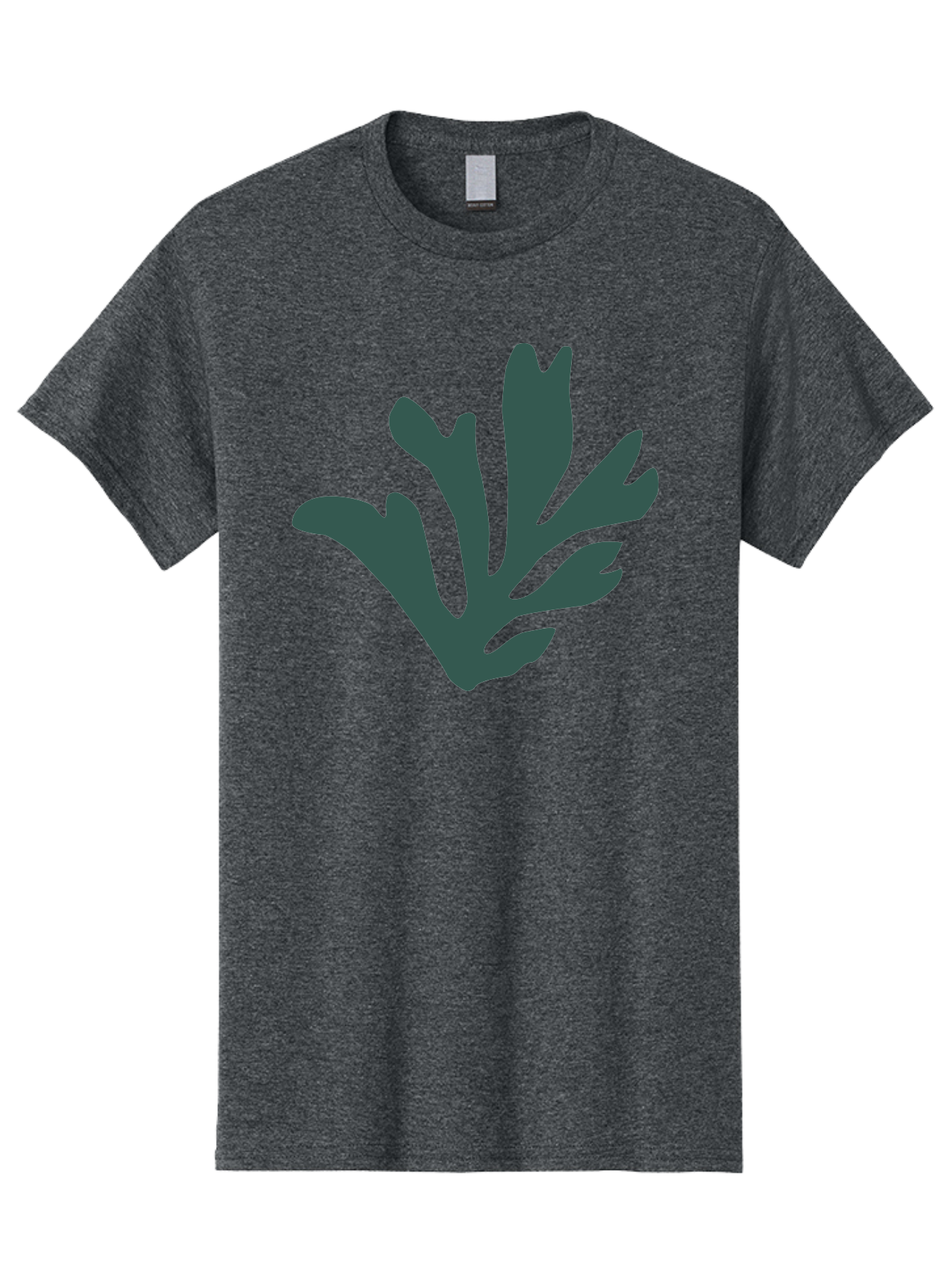 Seaweed-Silhouette Men'S Graphic Tee, 100% Cotton, Comfortable Casual Summer Wear, Machine Washable, Seaweed Silhouette, Ocean Flora, Underwater Plants, Marine Life, Dark Green, Abstract Shape, Simple Design, Minimalist Art Aab634 7