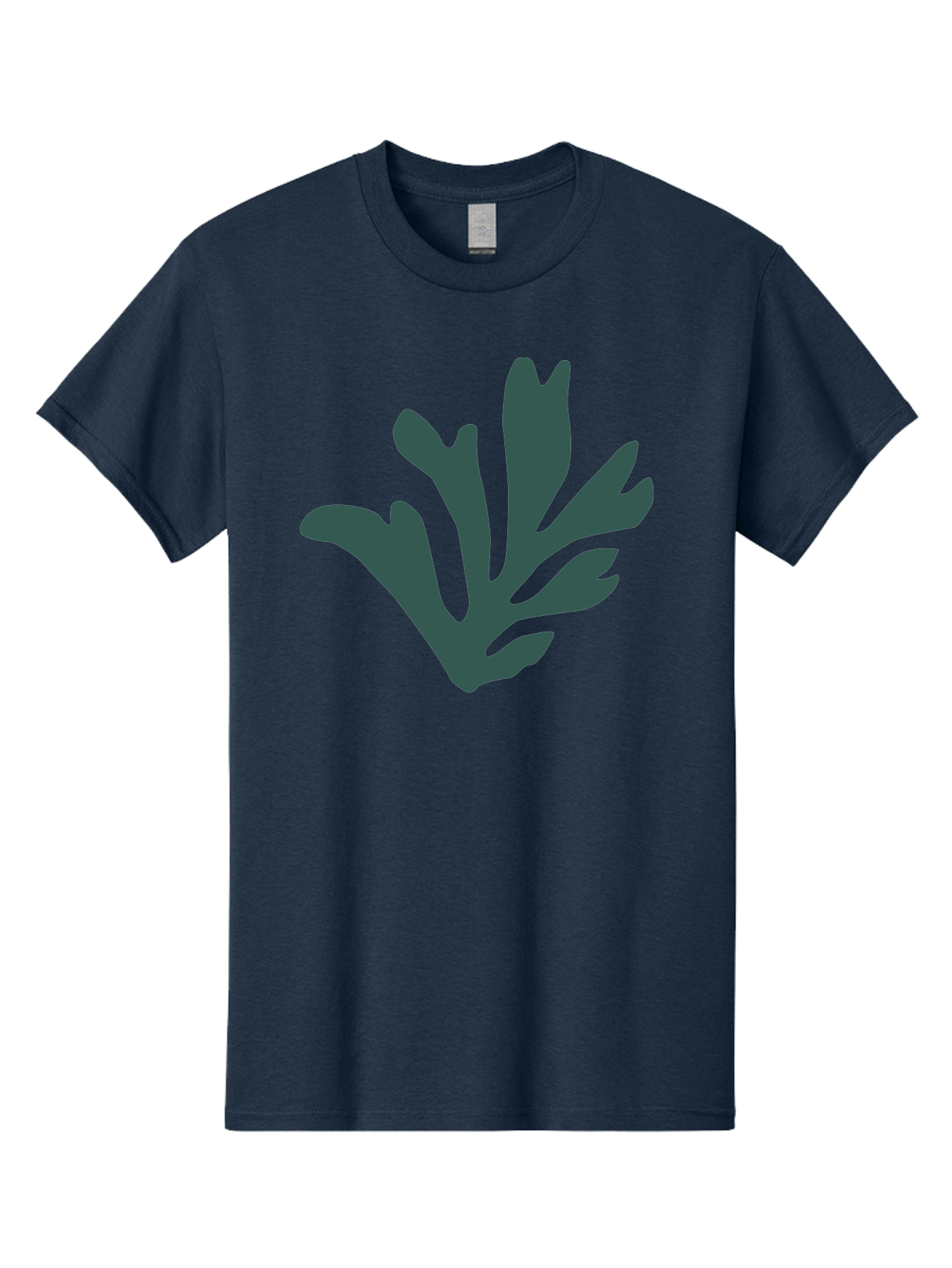 Seaweed-Silhouette Men'S Graphic Tee, 100% Cotton, Comfortable Casual Summer Wear, Machine Washable, Seaweed Silhouette, Ocean Flora, Underwater Plants, Marine Life, Dark Green, Abstract Shape, Simple Design, Minimalist Art Aab634 27