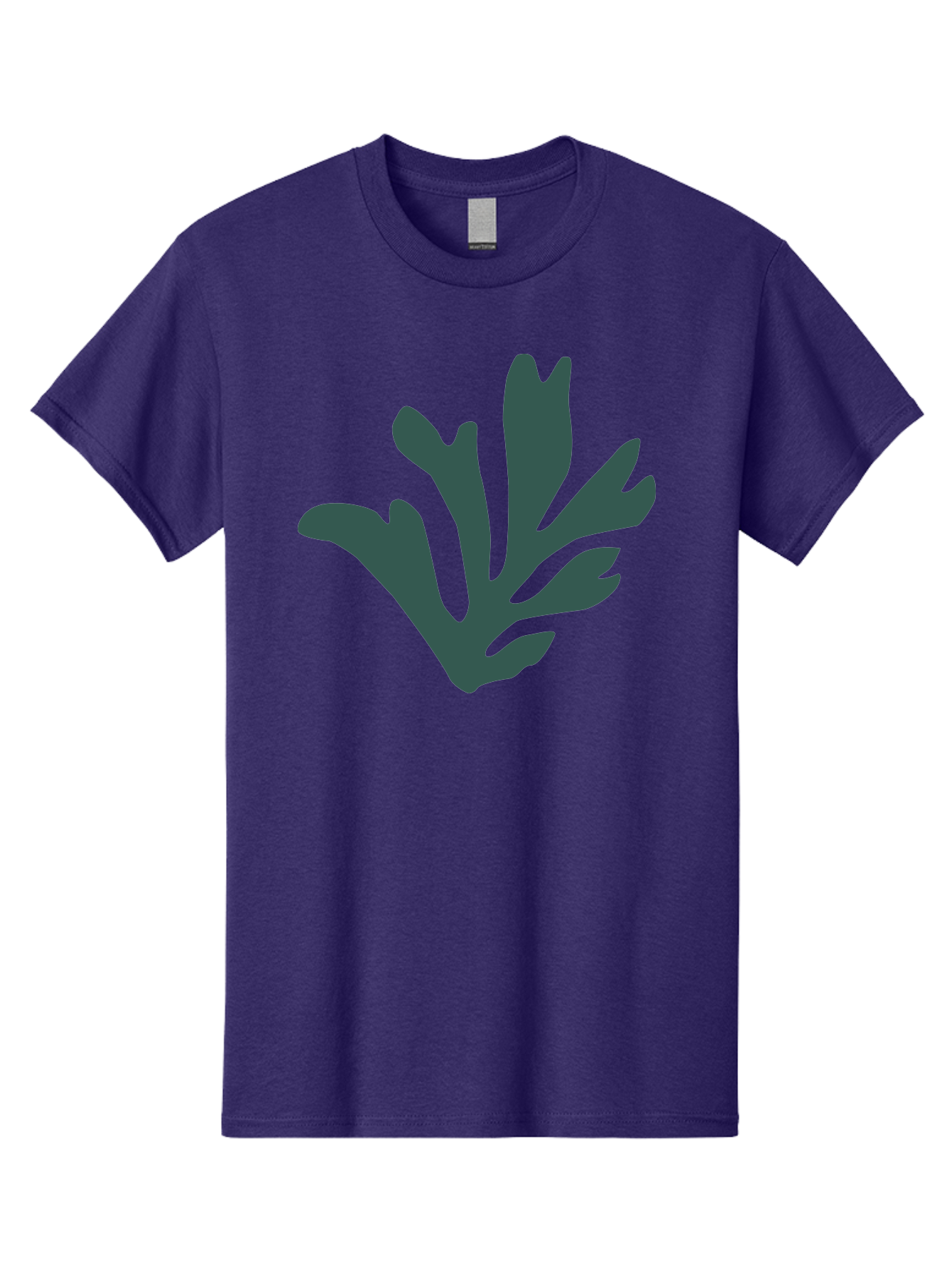 Seaweed-Silhouette Men'S Graphic Tee, 100% Cotton, Comfortable Casual Summer Wear, Machine Washable, Seaweed Silhouette, Ocean Flora, Underwater Plants, Marine Life, Dark Green, Abstract Shape, Simple Design, Minimalist Art Aab634 17